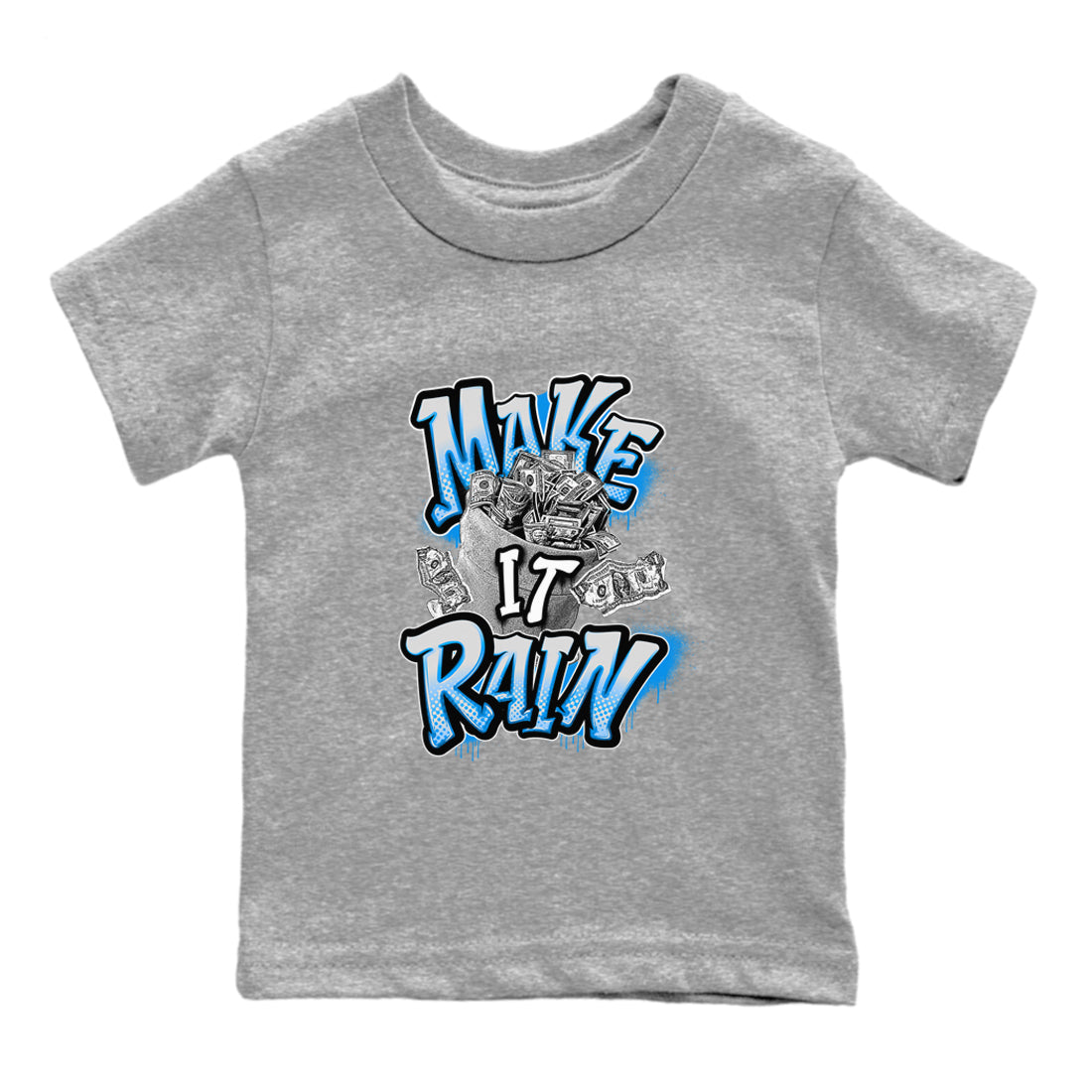 Make It Rain Money snkmatch Tees Kids - Air Jordan 4 Military Blue