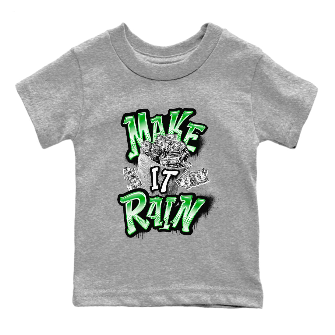 Make It Rain Money snkmatch Tees Kids - Air Jordan 5 Lucky Green