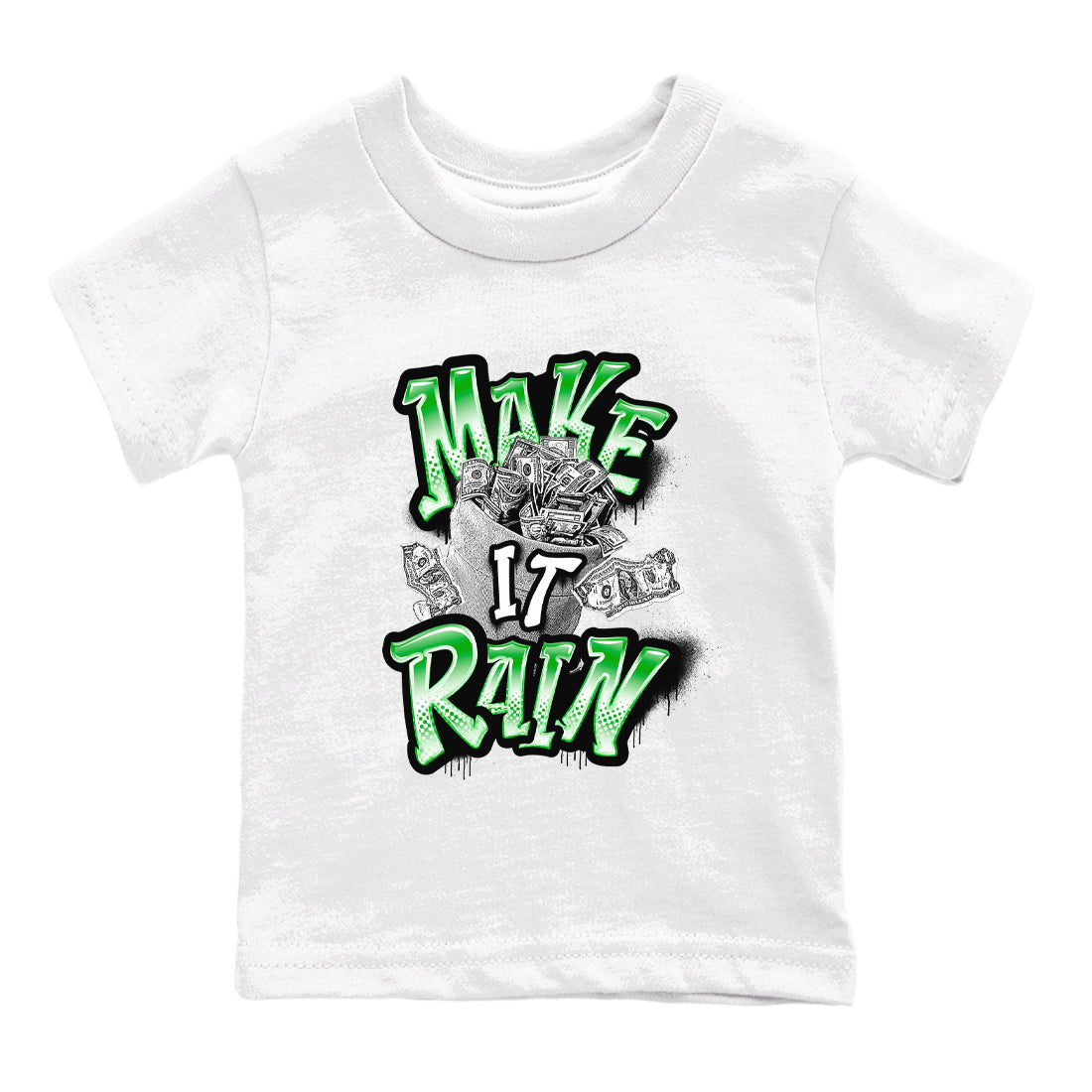 Make It Rain Money snkmatch Tees Kids - Air Jordan 5 Lucky Green