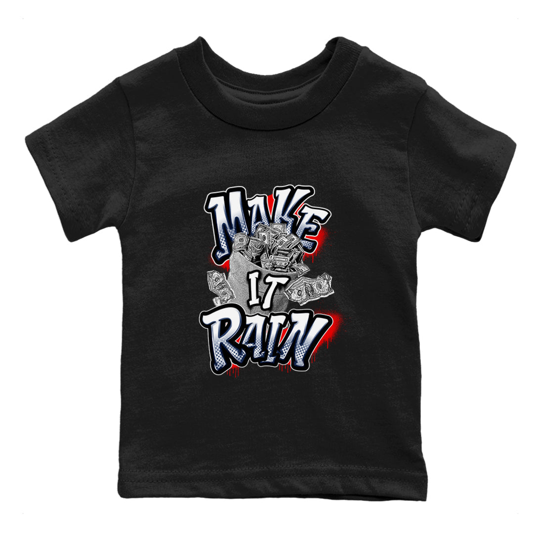 Make It Rain Money snkmatch Tees Kids - Air Jordan 6 White And Midnight Navy
