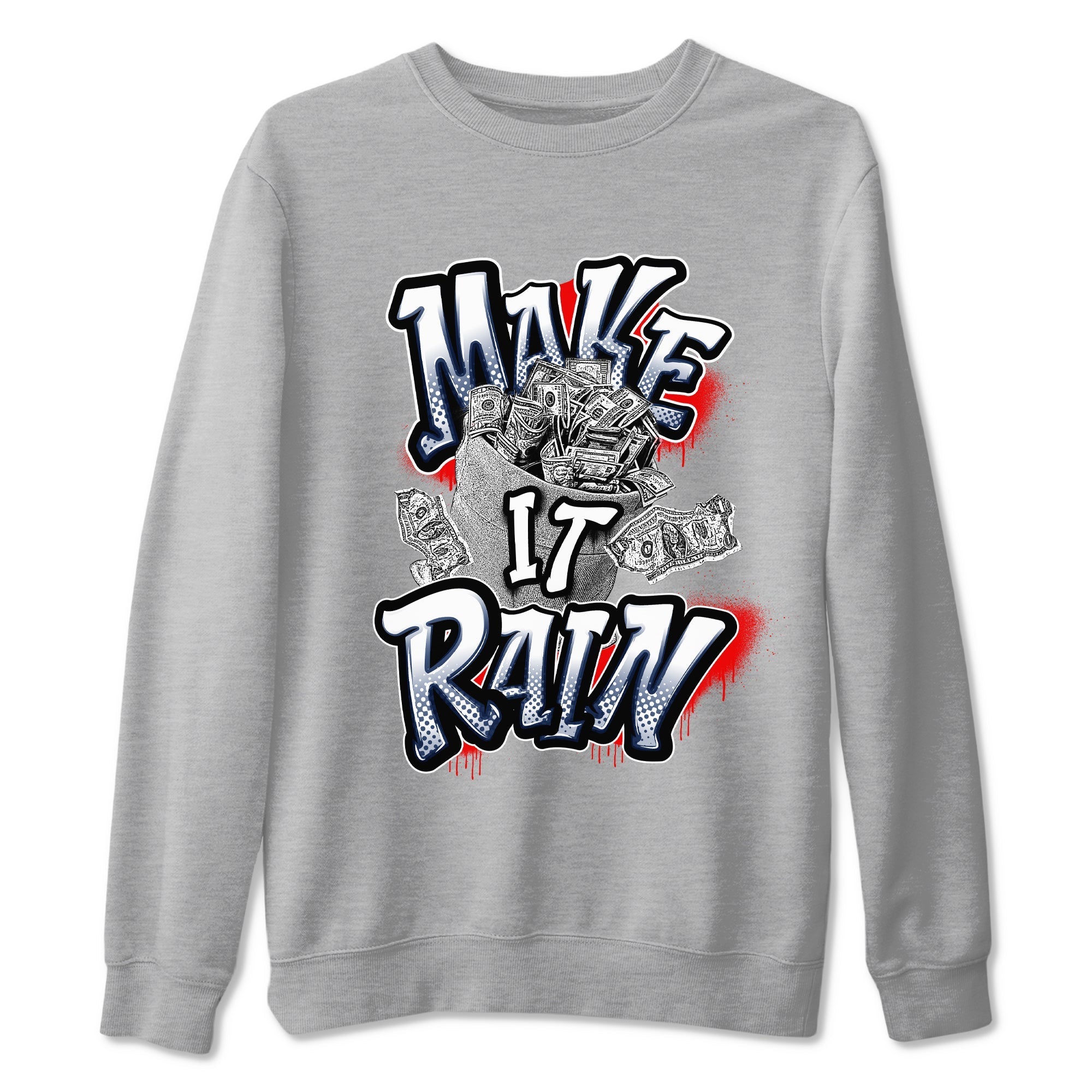 Make It Rain Money snkmatch Tees - Air Jordan 6 White And Midnight Navy