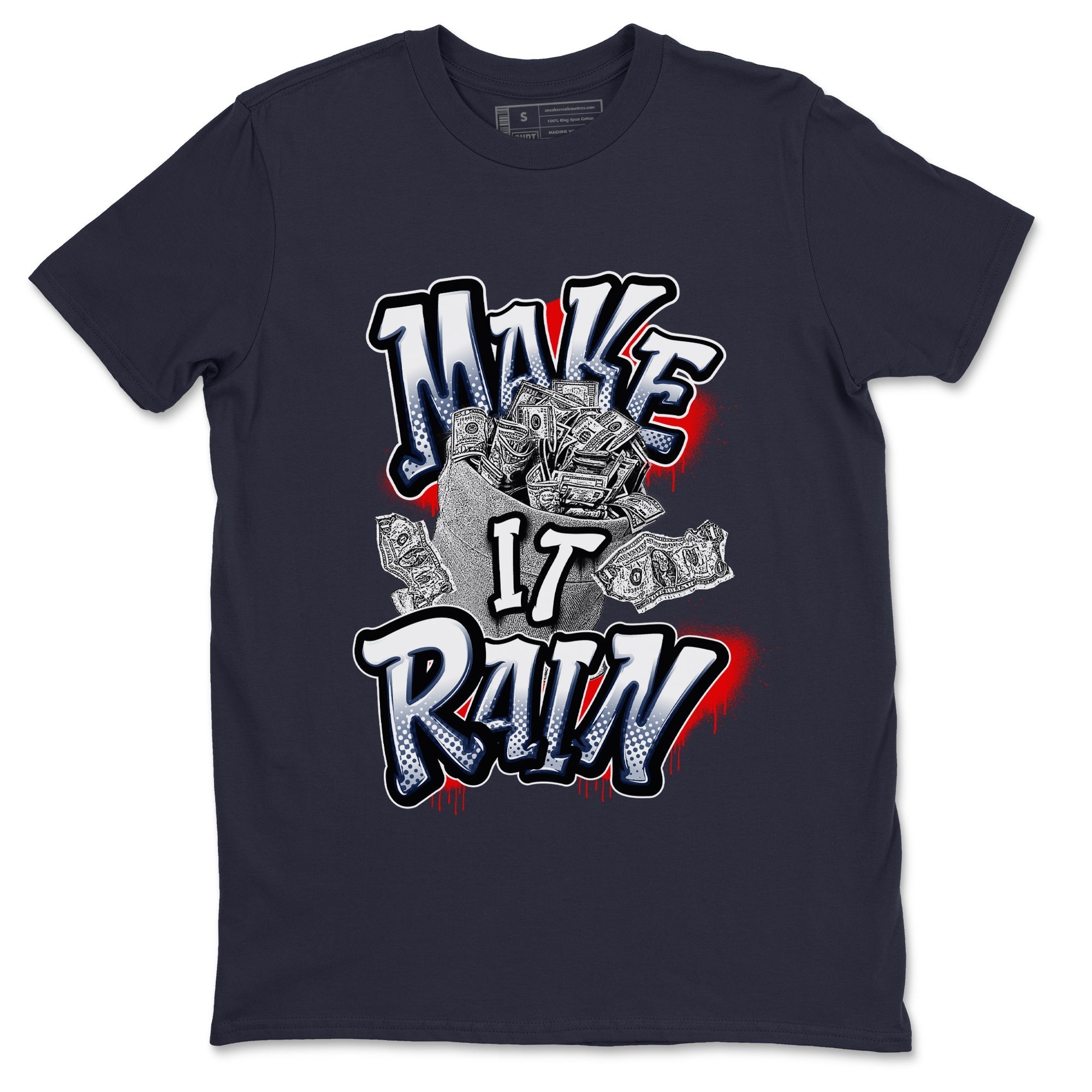 Make It Rain Money snkmatch Tees - Air Jordan 6 White And Midnight Navy