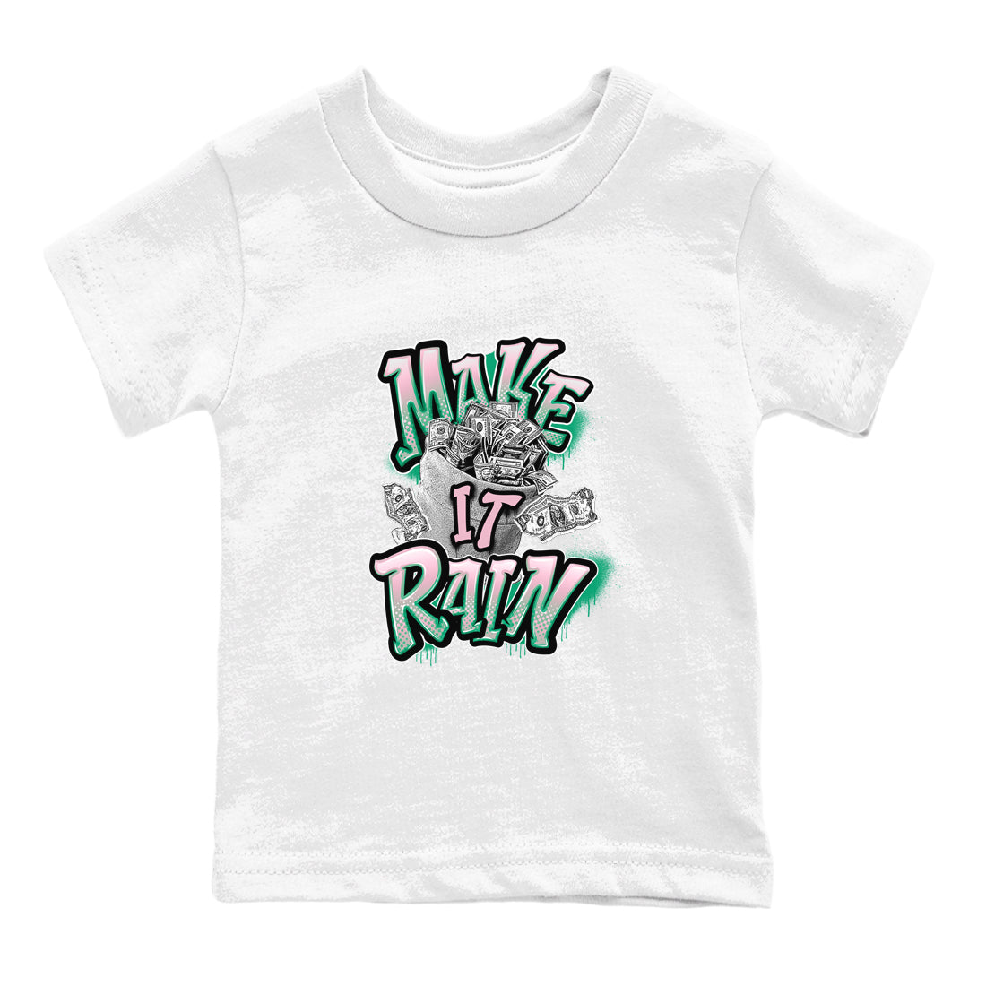 Make It Rain Money snkmatch Tees Kids - Dunk Medium Soft Pink Malachite