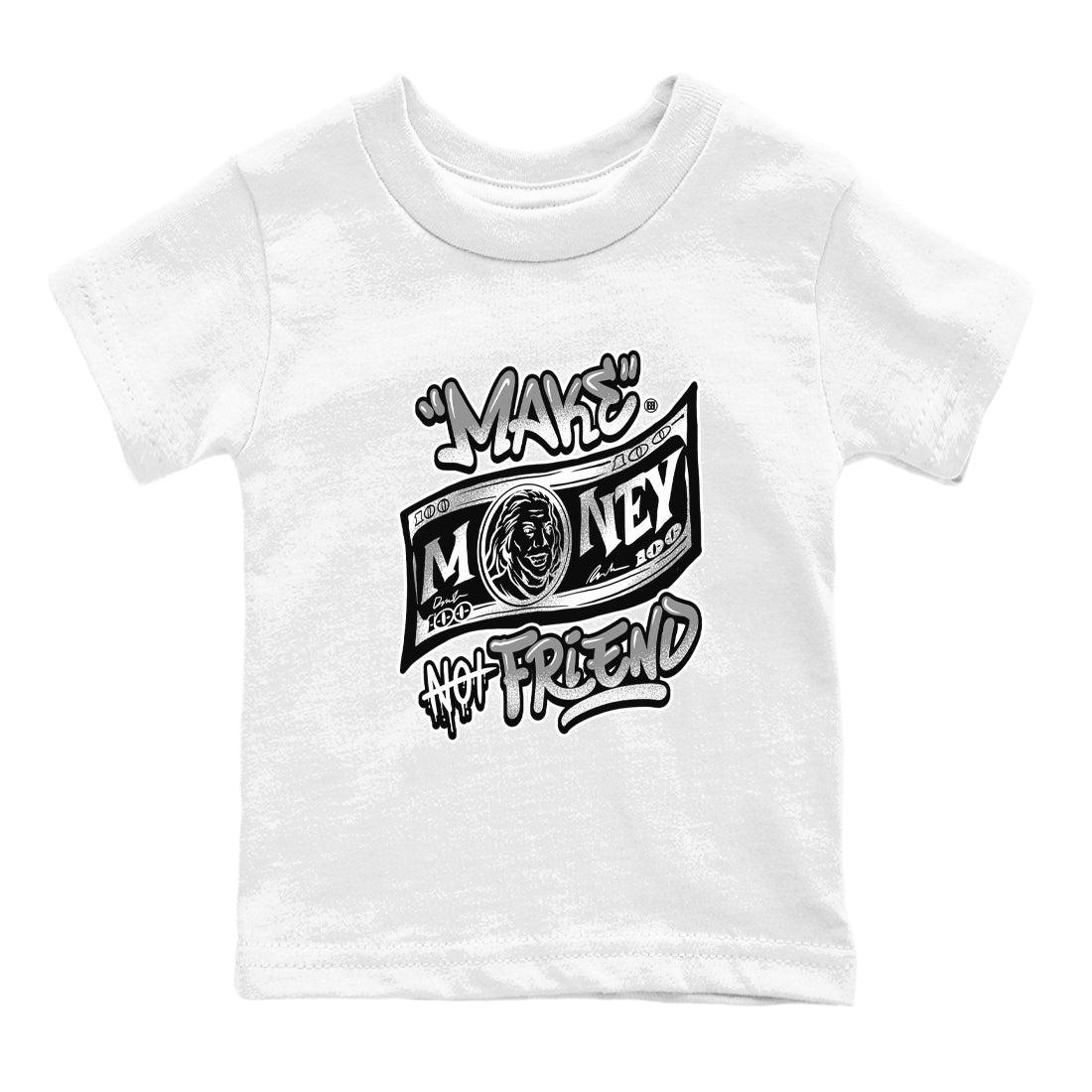 Make Money Not Friends snkmatch Tees Kids - Air Jordan 1 Wolf Grey