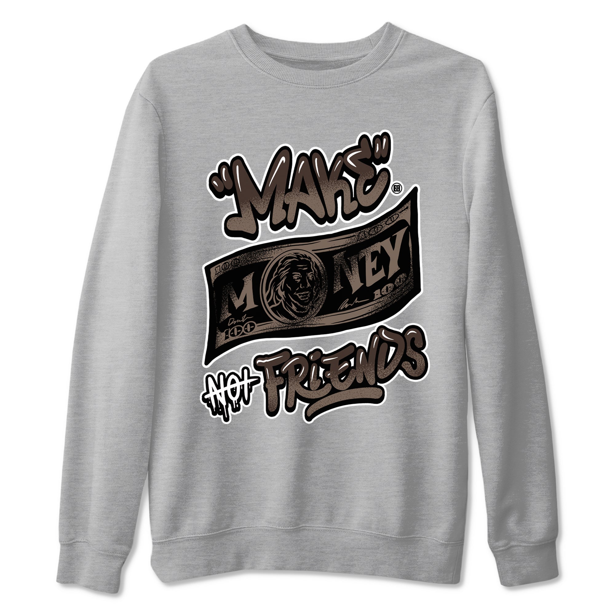Make Money Not Friends snkmatch Tees - Air Jordan 1 Travis Scott Velvet Brown