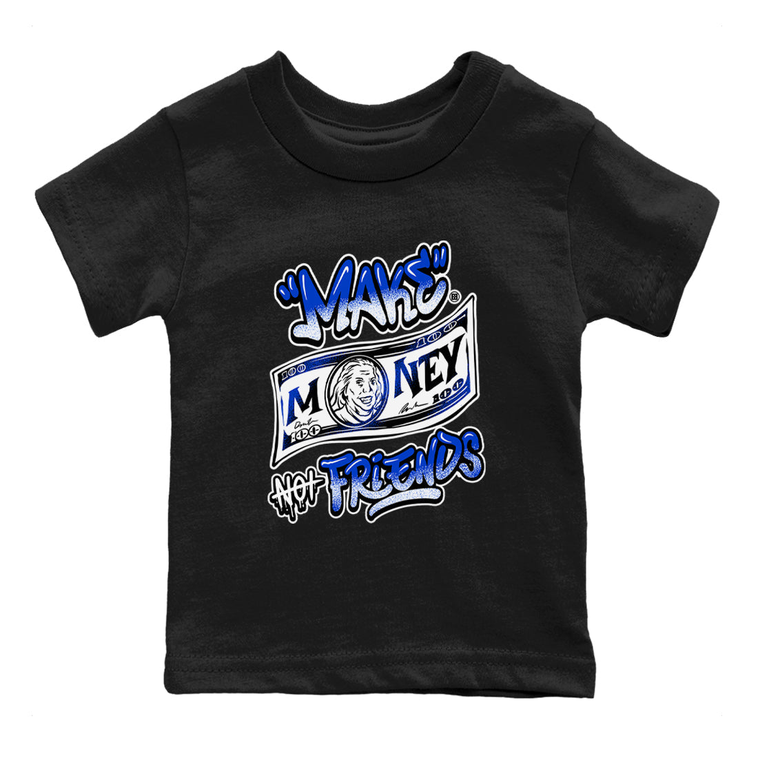 Make Money Not Friends snkmatch Tees Kids - Air Jordan 12 Blueberry