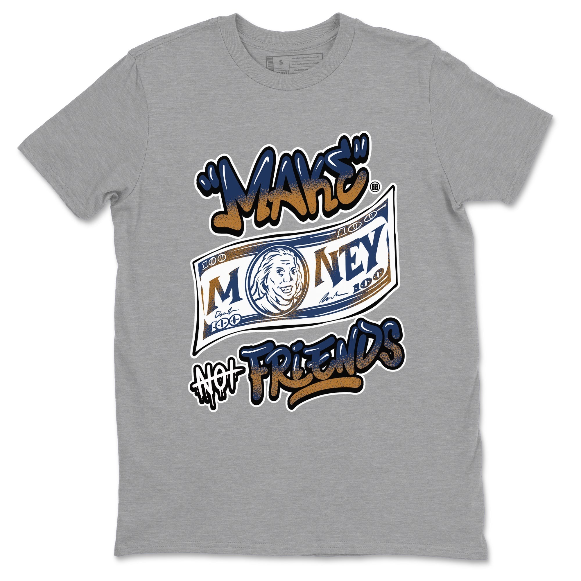 Make Money Not Friends snkmatch Tees - Air Jordan 13 Midnight Navy