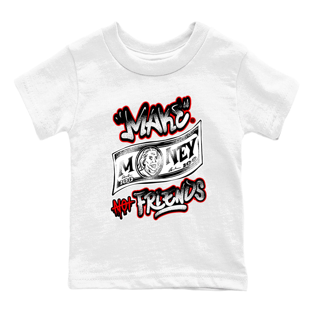 Make Money Not Friends snkmatch Tees Kids - Air Jordan 14 Black Toe