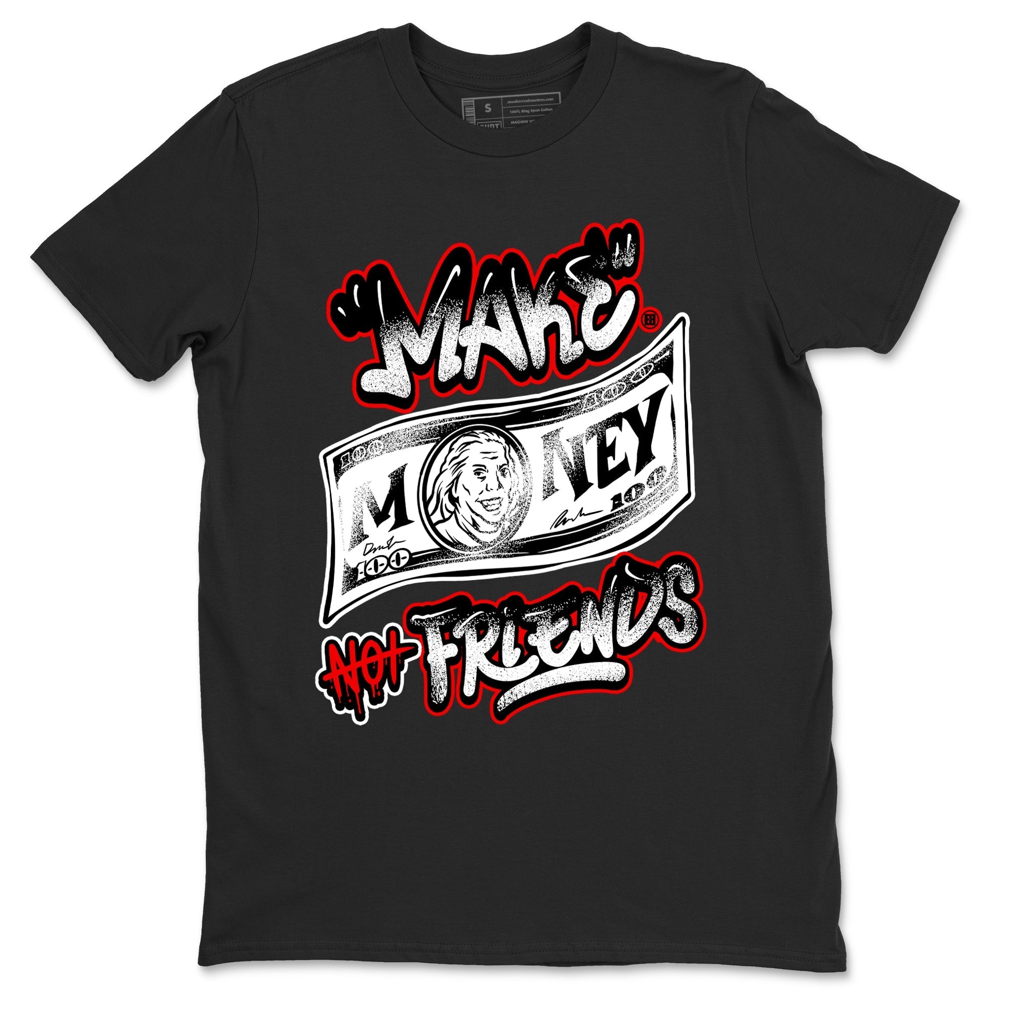 Make Money Not Friends snkmatch Tees - Air Jordan 14 Black Toe