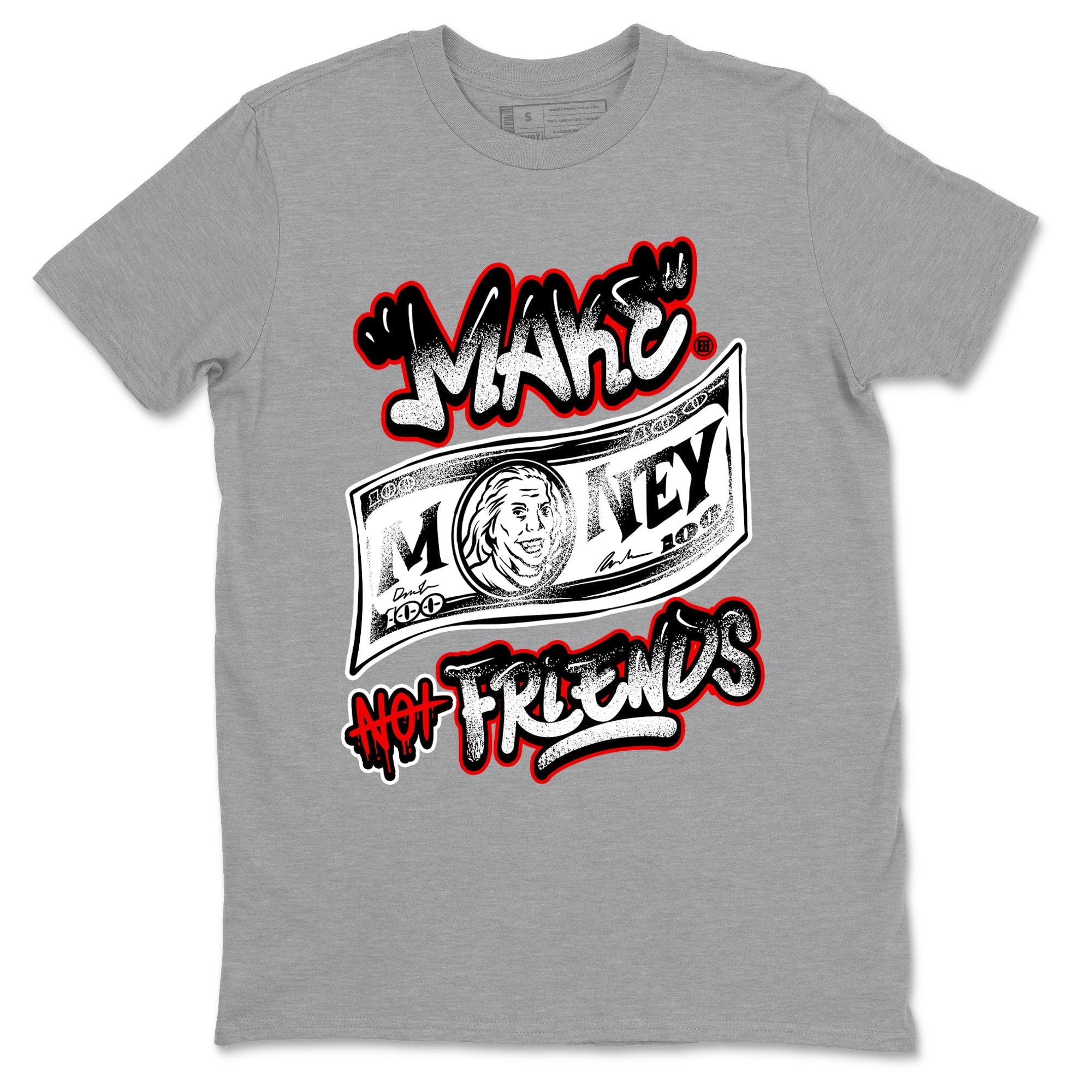 Make Money Not Friends snkmatch Tees - Air Jordan 14 Black Toe