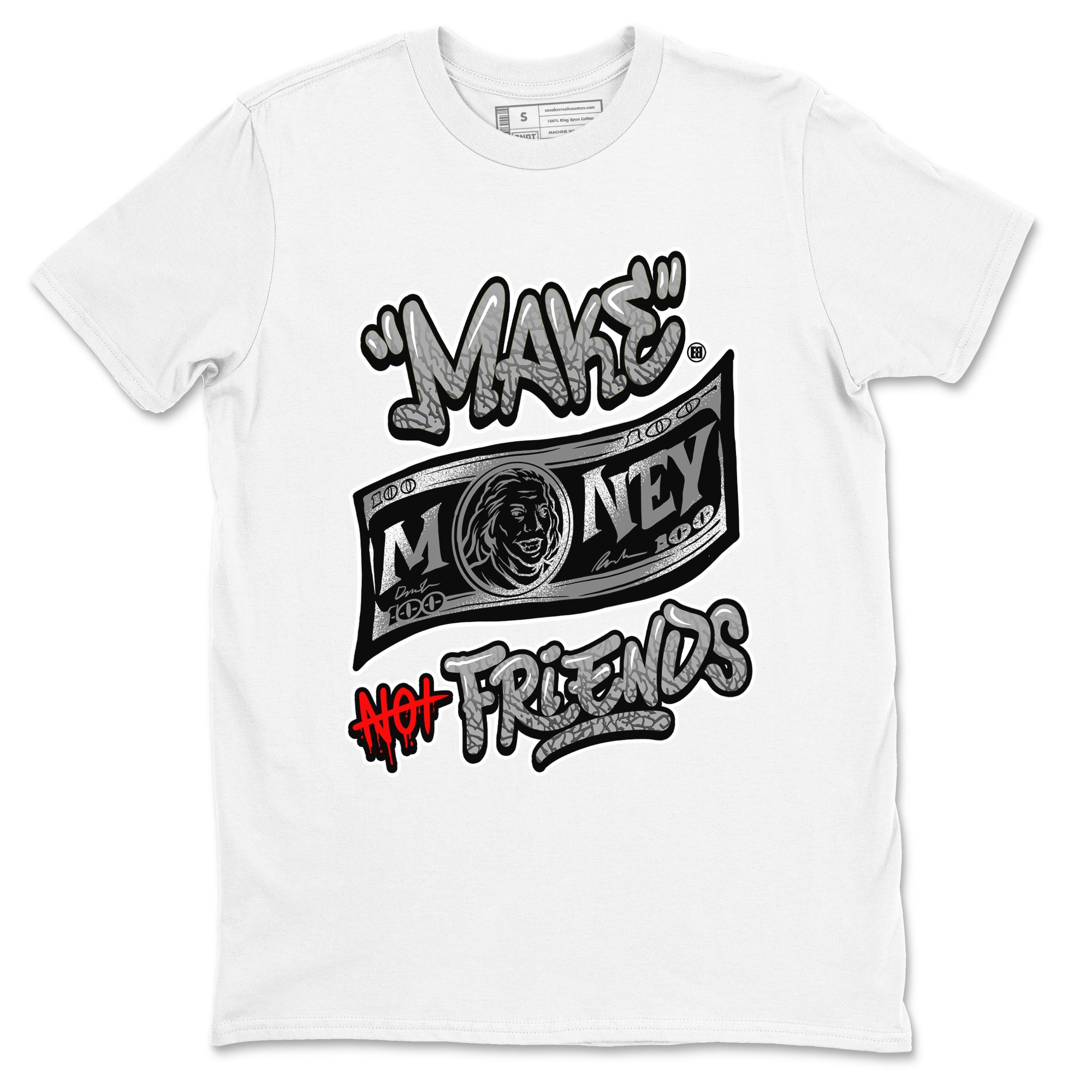 Make Money Not Friends snkmatch Tees - Air Jordan 3 Black Cement
