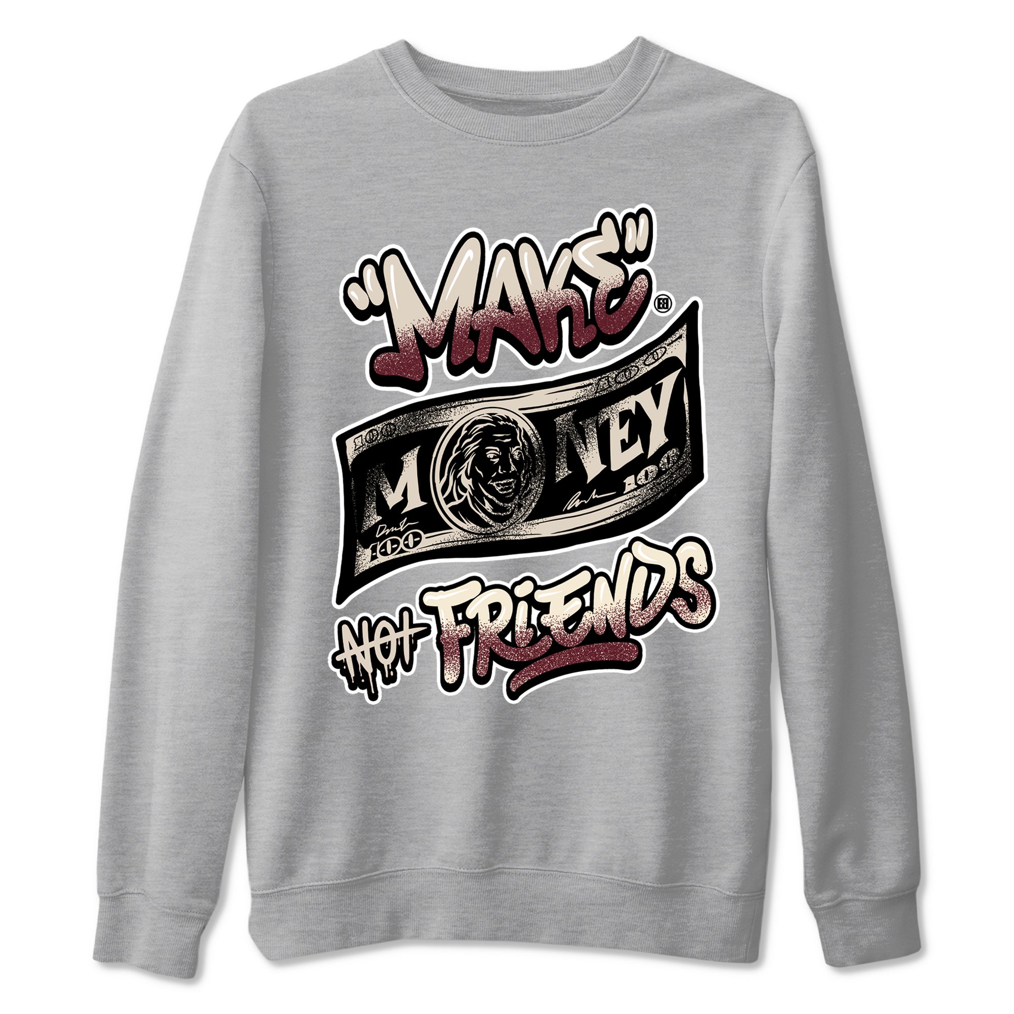 Make Money Not Friends snkmatch Tees - Air Jordan 4 A Ma Maniere x Fossil Stone