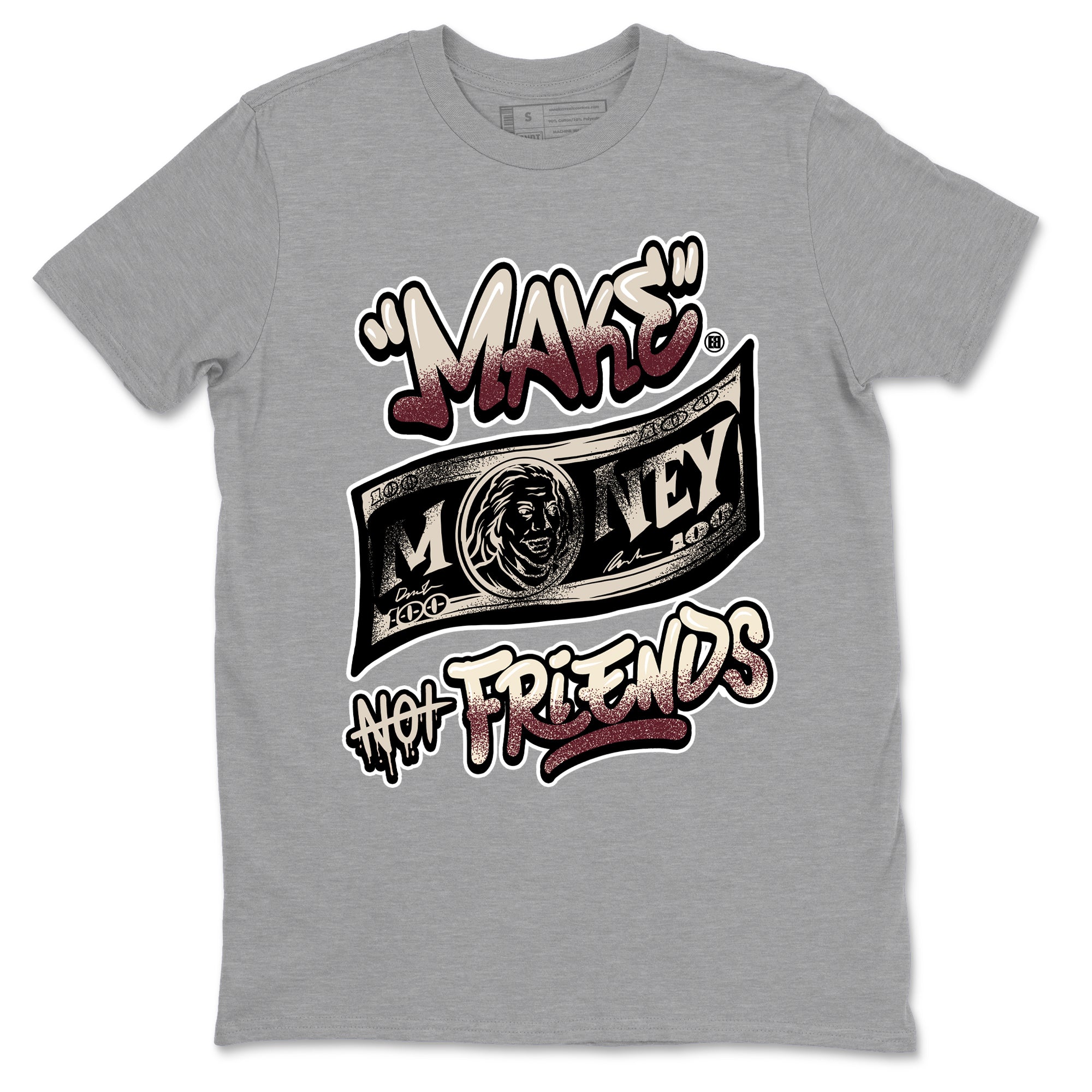 Make Money Not Friends snkmatch Tees - Air Jordan 4 A Ma Maniere x Fossil Stone