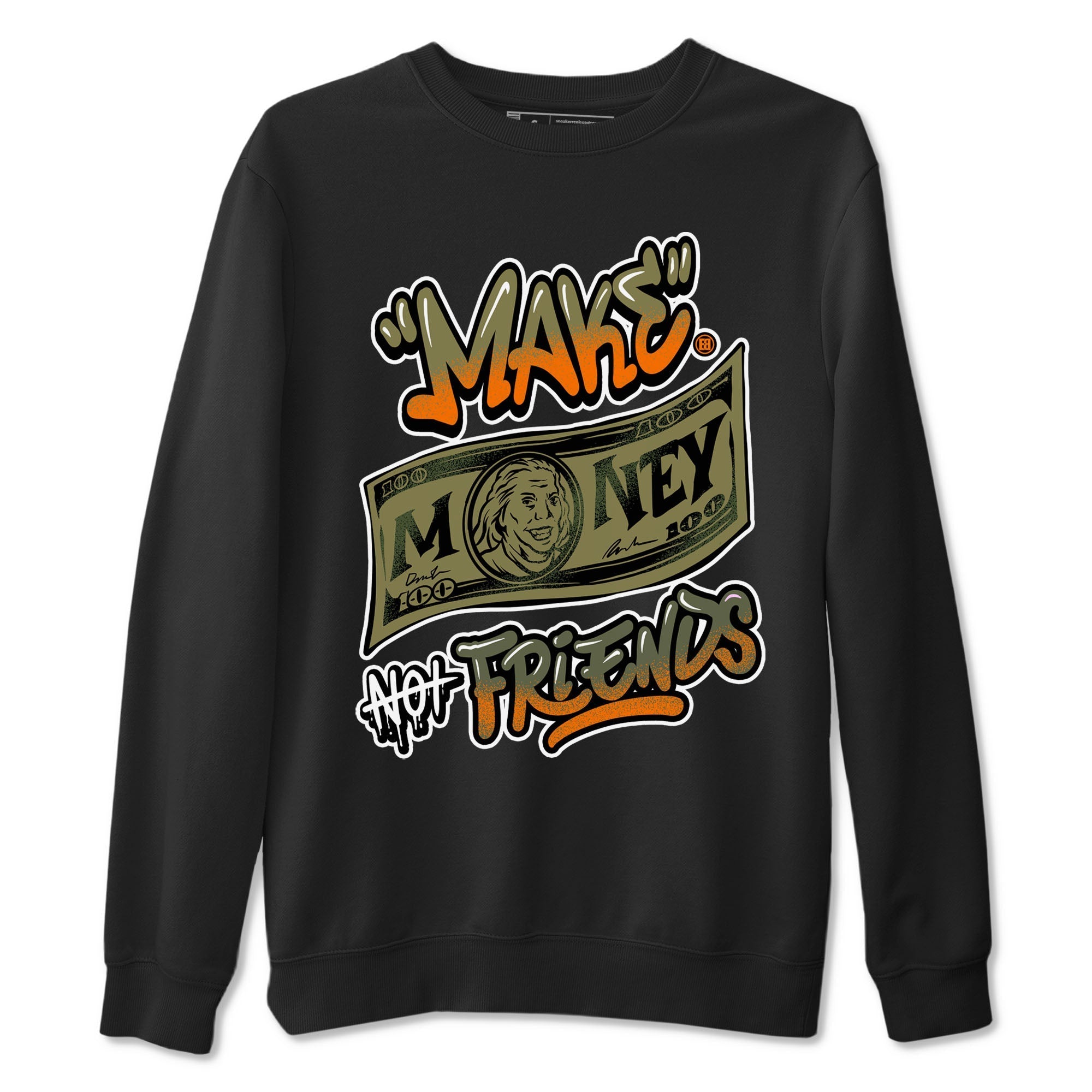 Make Money Not Friends snkmatch Tees - Air Jordan 5 Olive