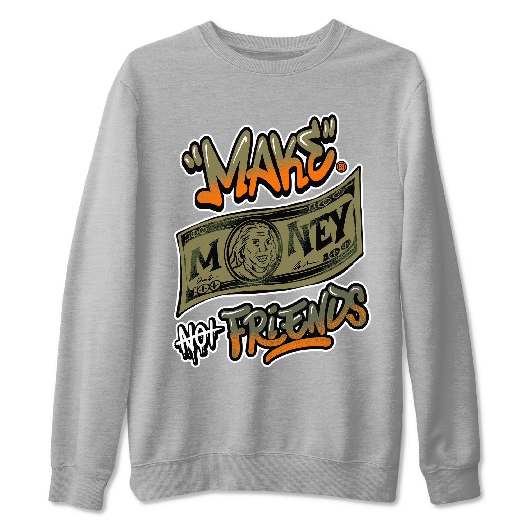 Make Money Not Friends snkmatch Tees - Air Jordan 5 Olive