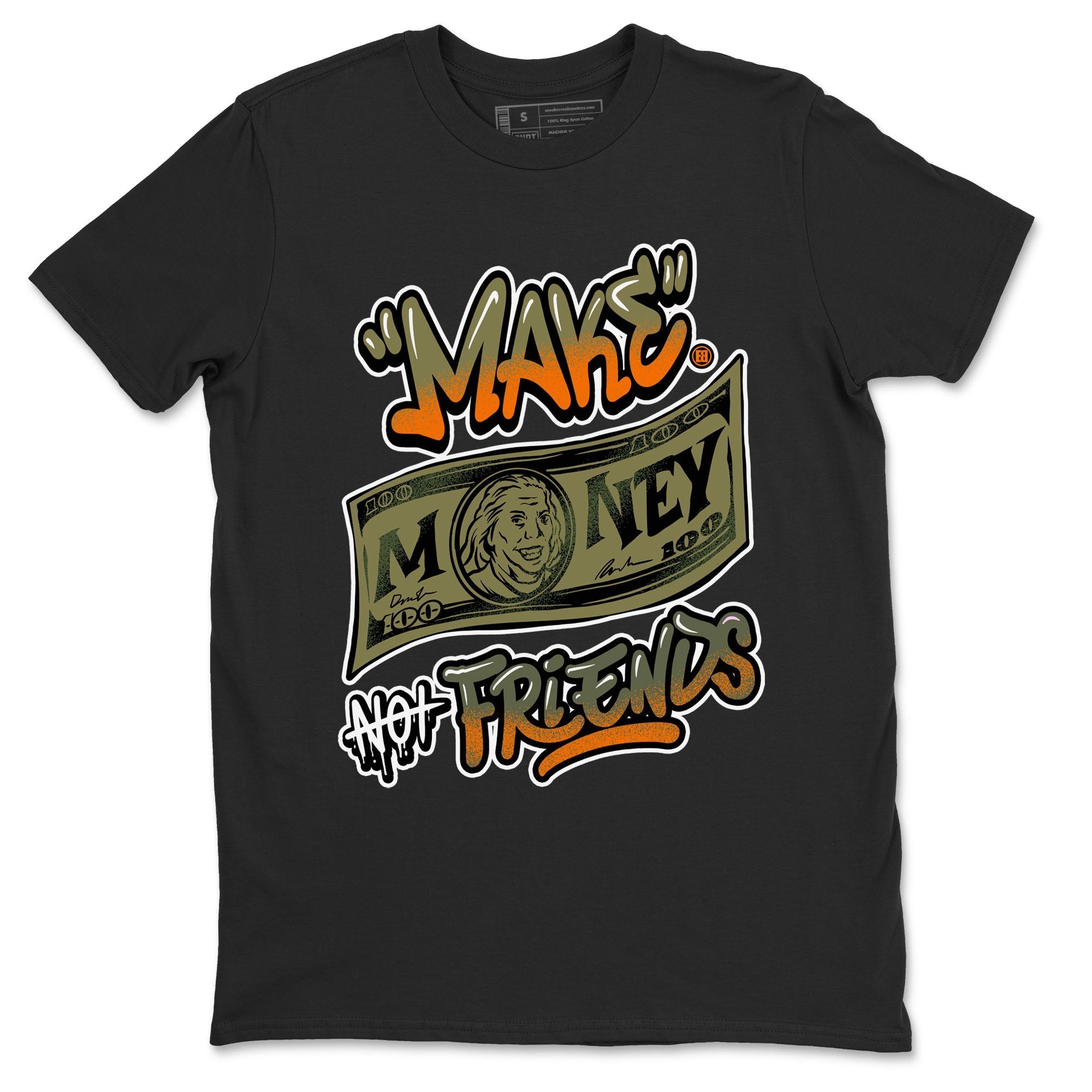 Make Money Not Friends snkmatch Tees - Air Jordan 5 Olive