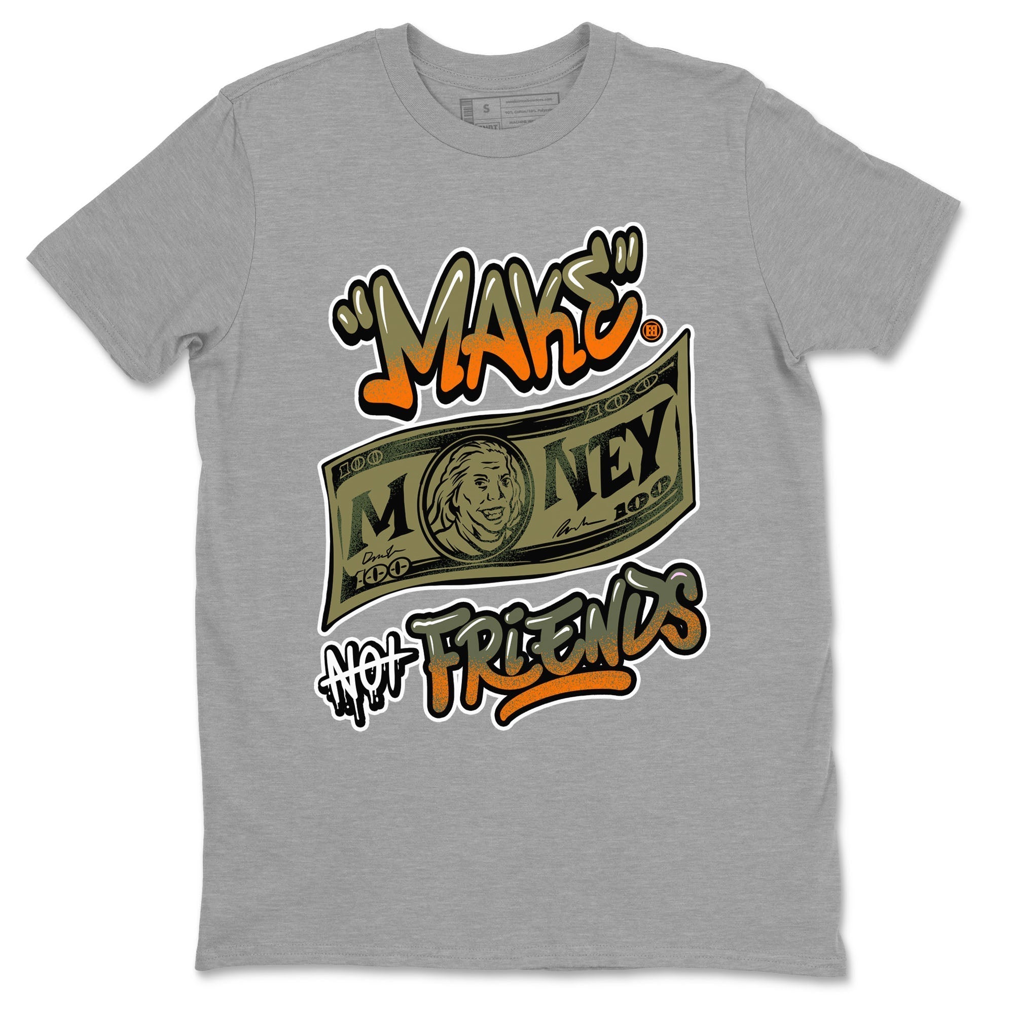 Make Money Not Friends snkmatch Tees - Air Jordan 5 Olive