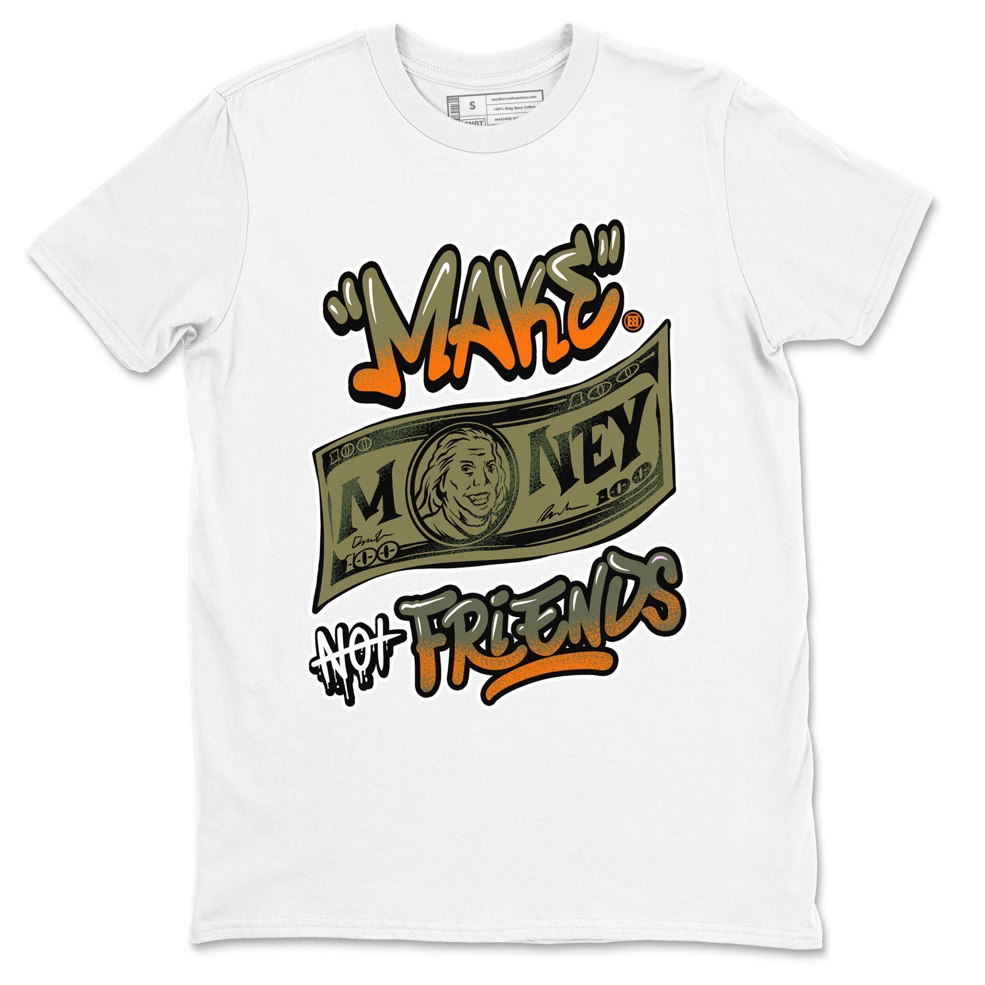 Make Money Not Friends snkmatch Tees - Air Jordan 5 Olive