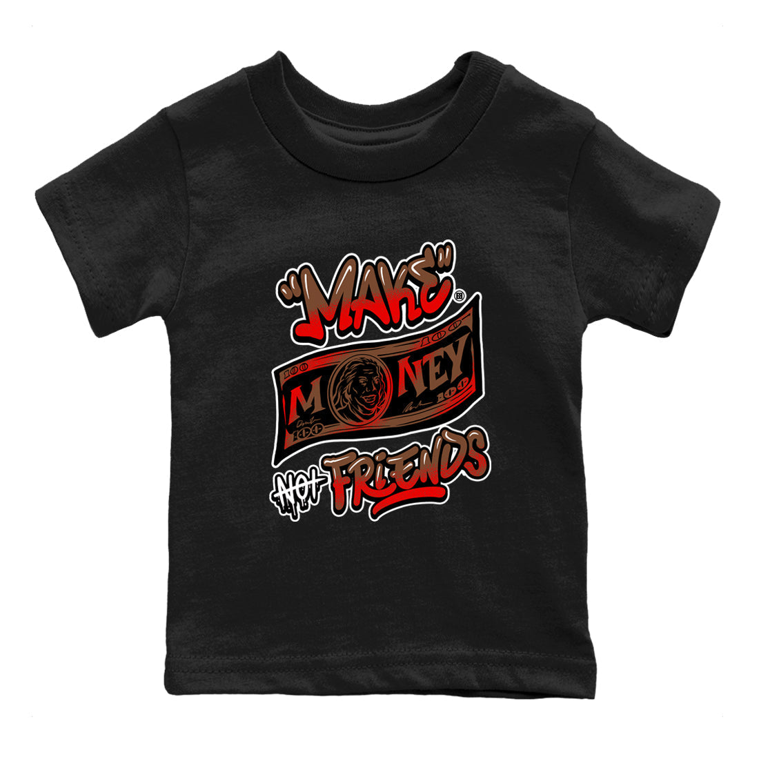 Make Money Not Friends snkmatch Tees Kids - Air Jordan 9 Olive