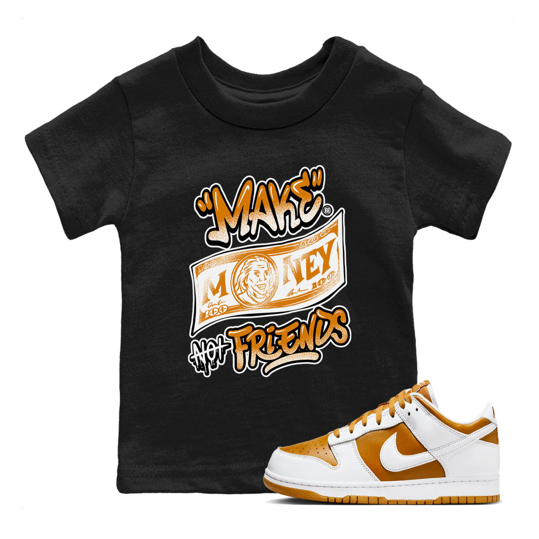 Make Money Not Friends snkmatch Tees Kids - Dunk Dark Curry