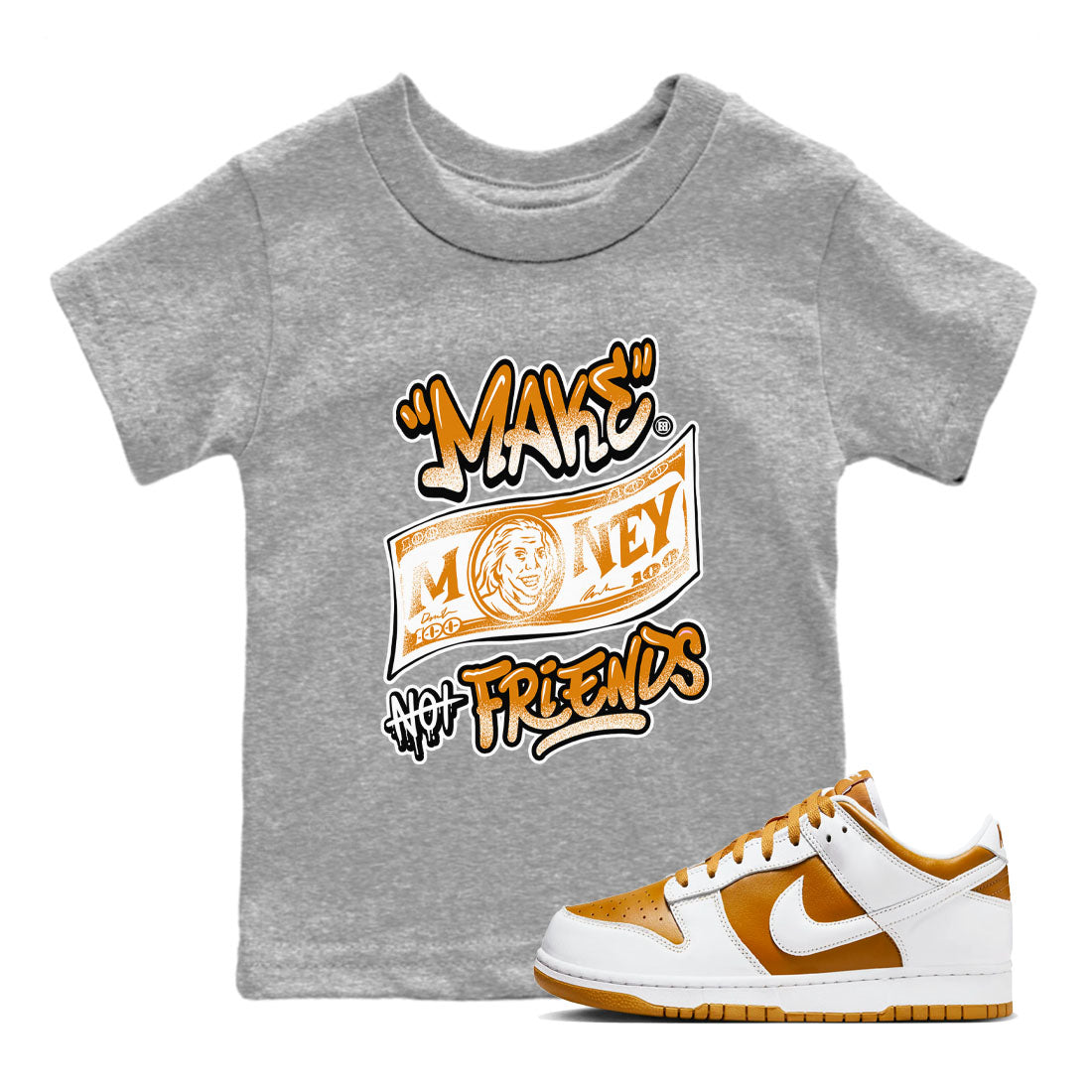 Make Money Not Friends snkmatch Tees Kids - Dunk Dark Curry