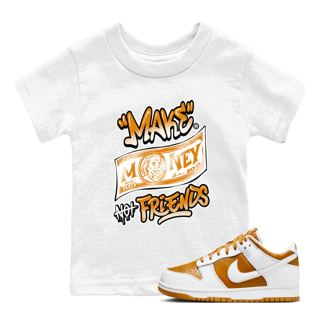 Make Money Not Friends snkmatch Tees Kids - Dunk Dark Curry