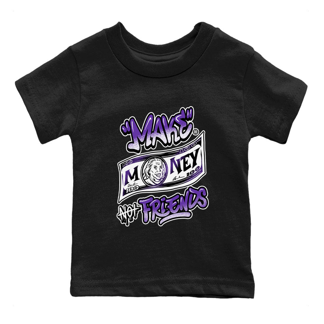 Make Money Not Friends snkmatch Tees Kids - Dunk Low Court Purple