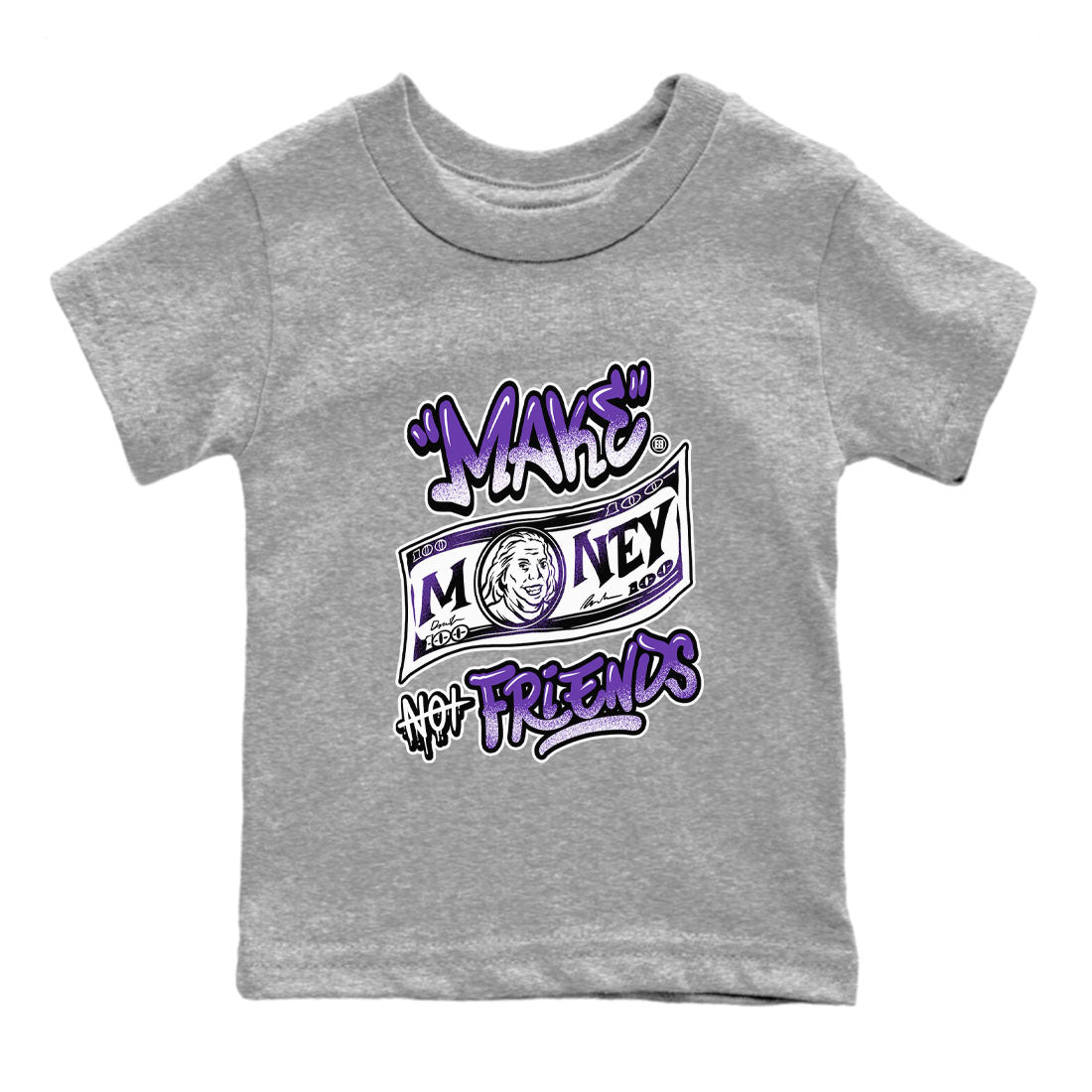 Make Money Not Friends snkmatch Tees Kids - Dunk Low Court Purple