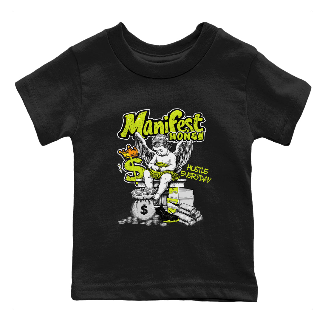 Manifest Money snkmatch Tees Kids - Air Foamposite One Black Volt