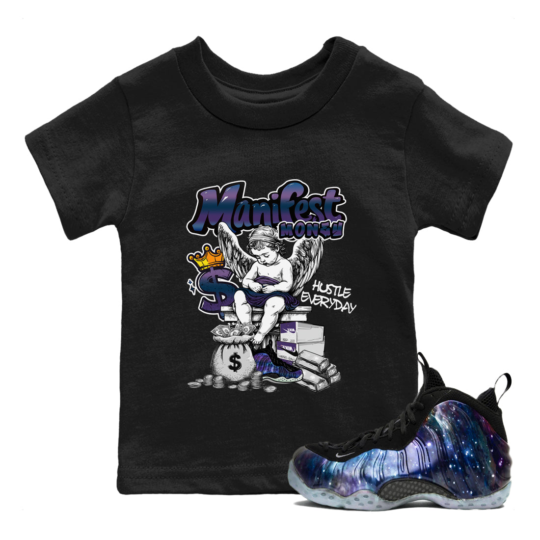 Manifest Money snkmatch Tees Kids - Air Foamposite One Galaxy