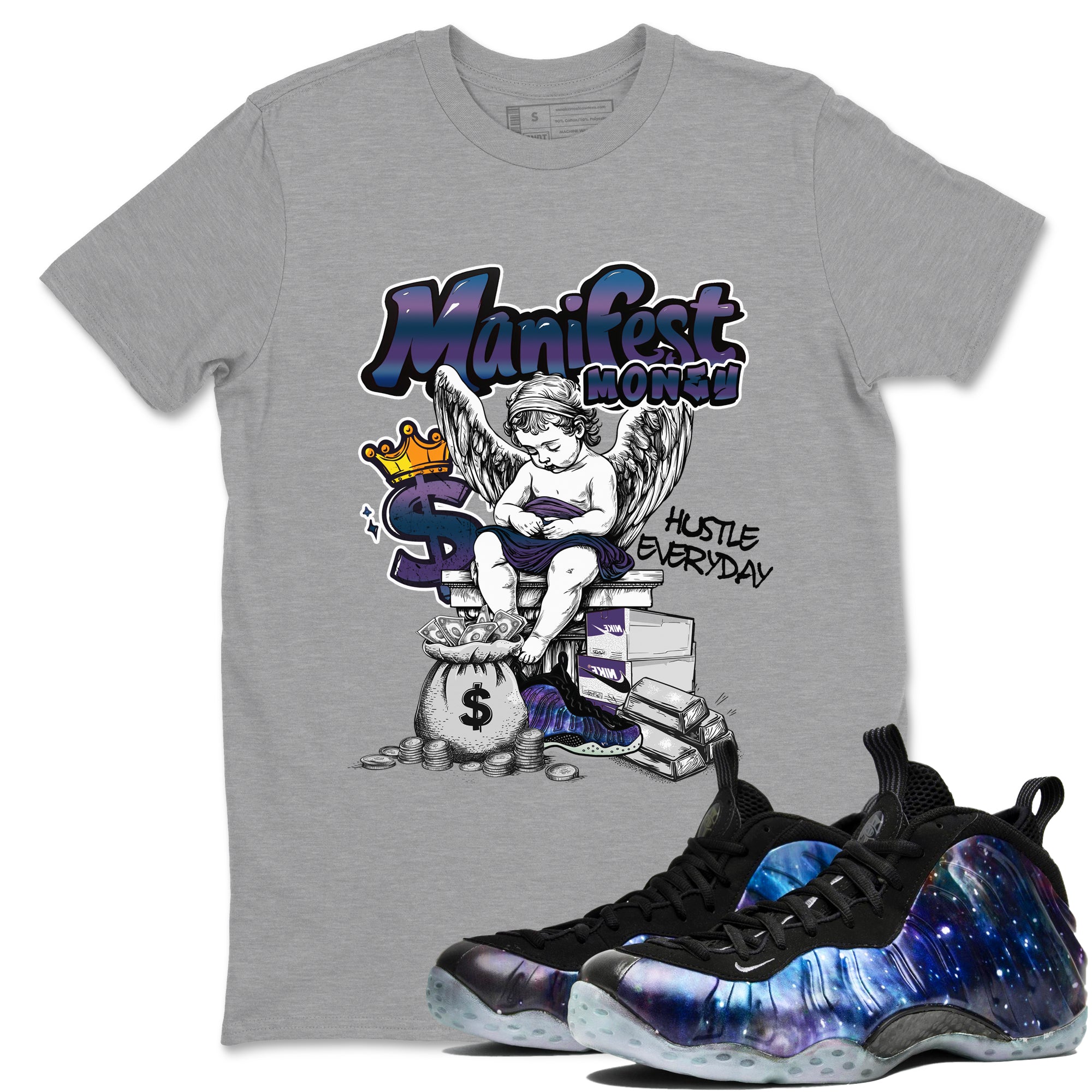Manifest Money snkmatch Tees - Air Foamposite One Galaxy