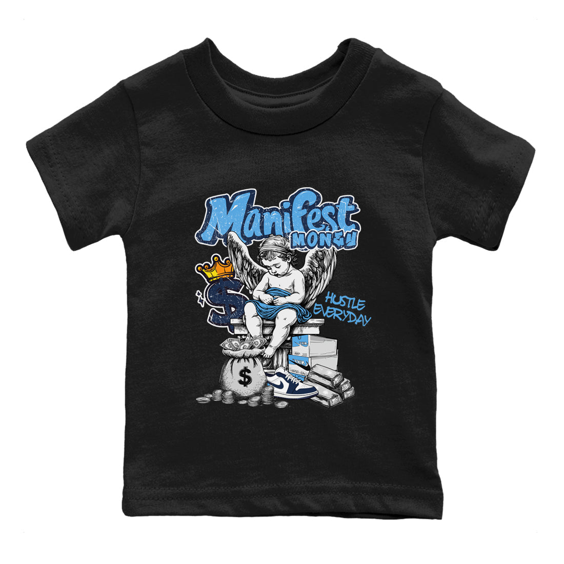 Manifest Money snkmatch Tees Kids - Air Jordan 1 Obsidian