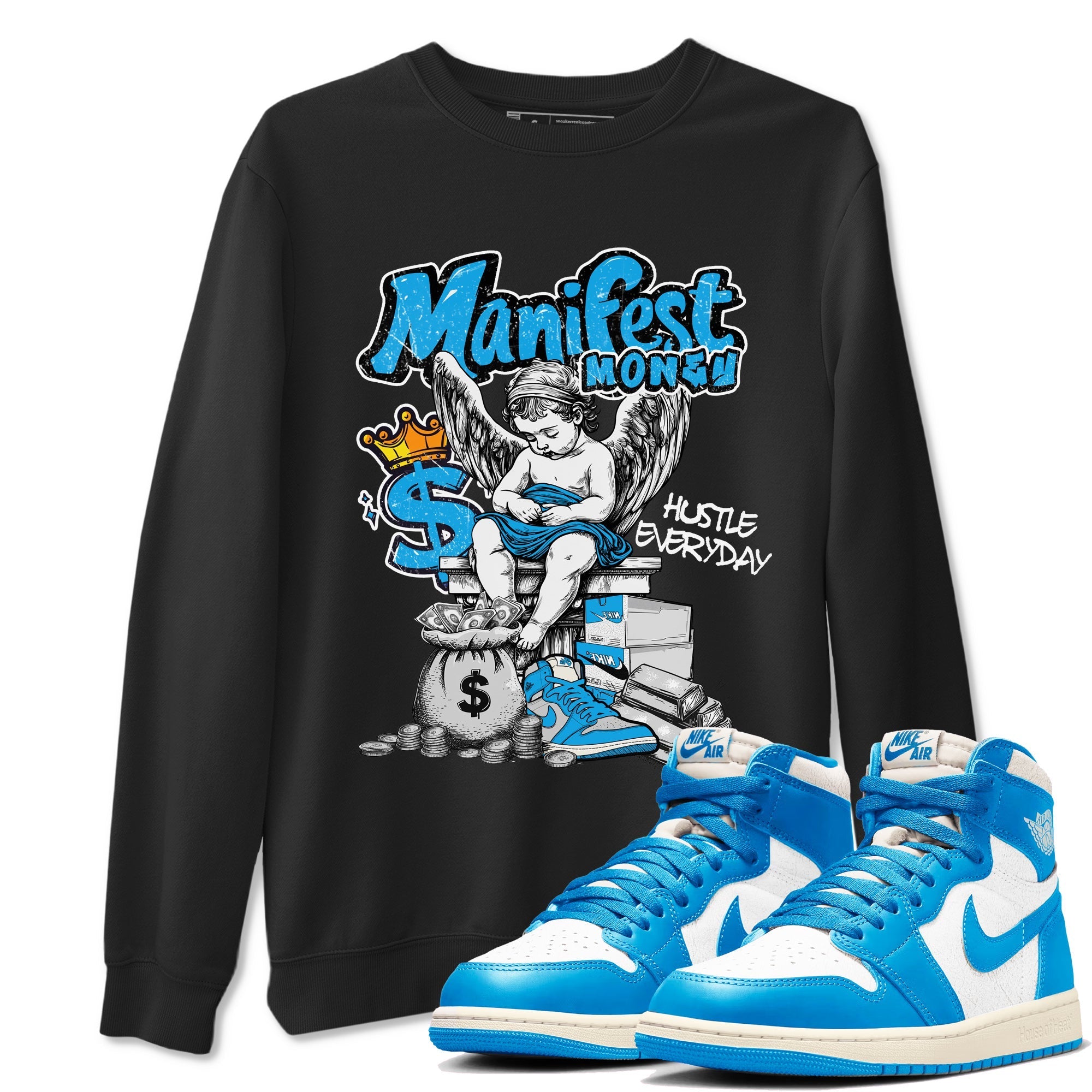 Manifest Money snkmatch Tees - Air Jordan 1 UNC Reimagined