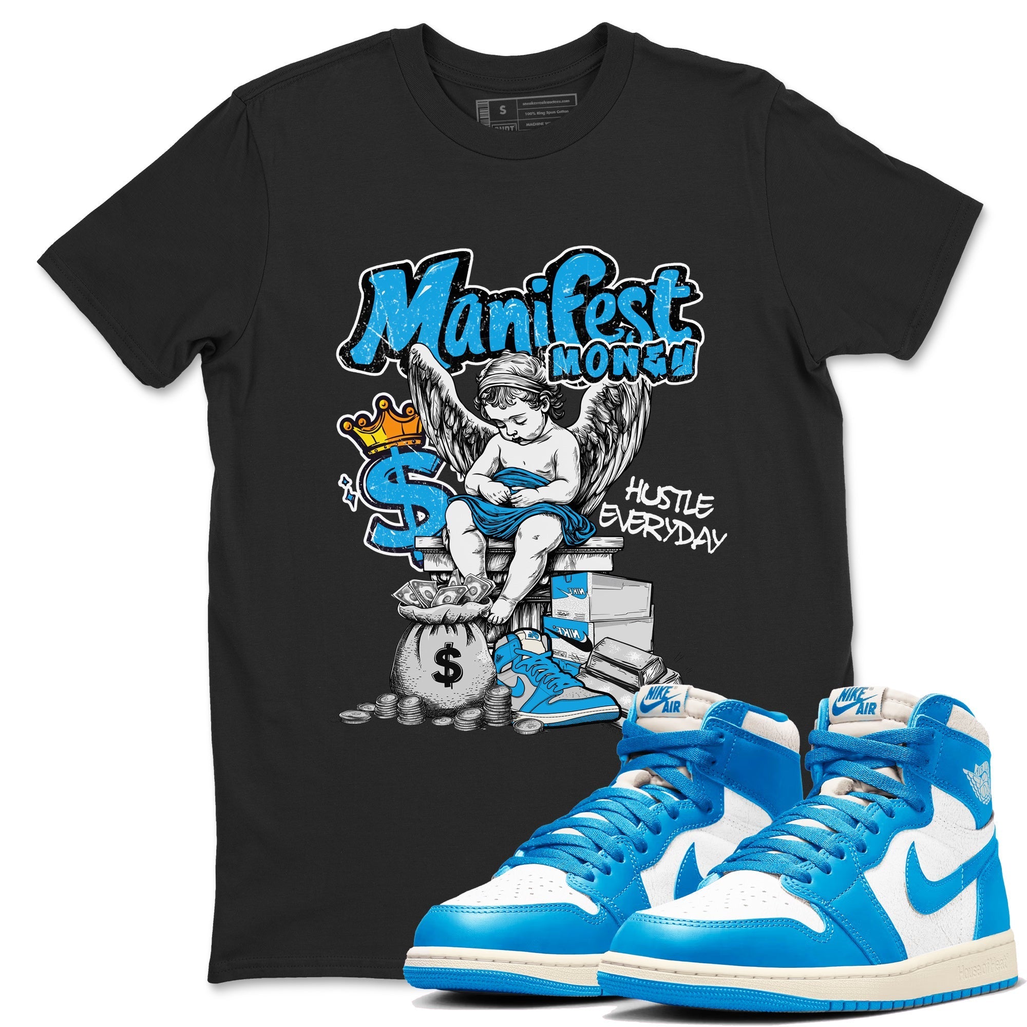 Manifest Money snkmatch Tees - Air Jordan 1 UNC Reimagined