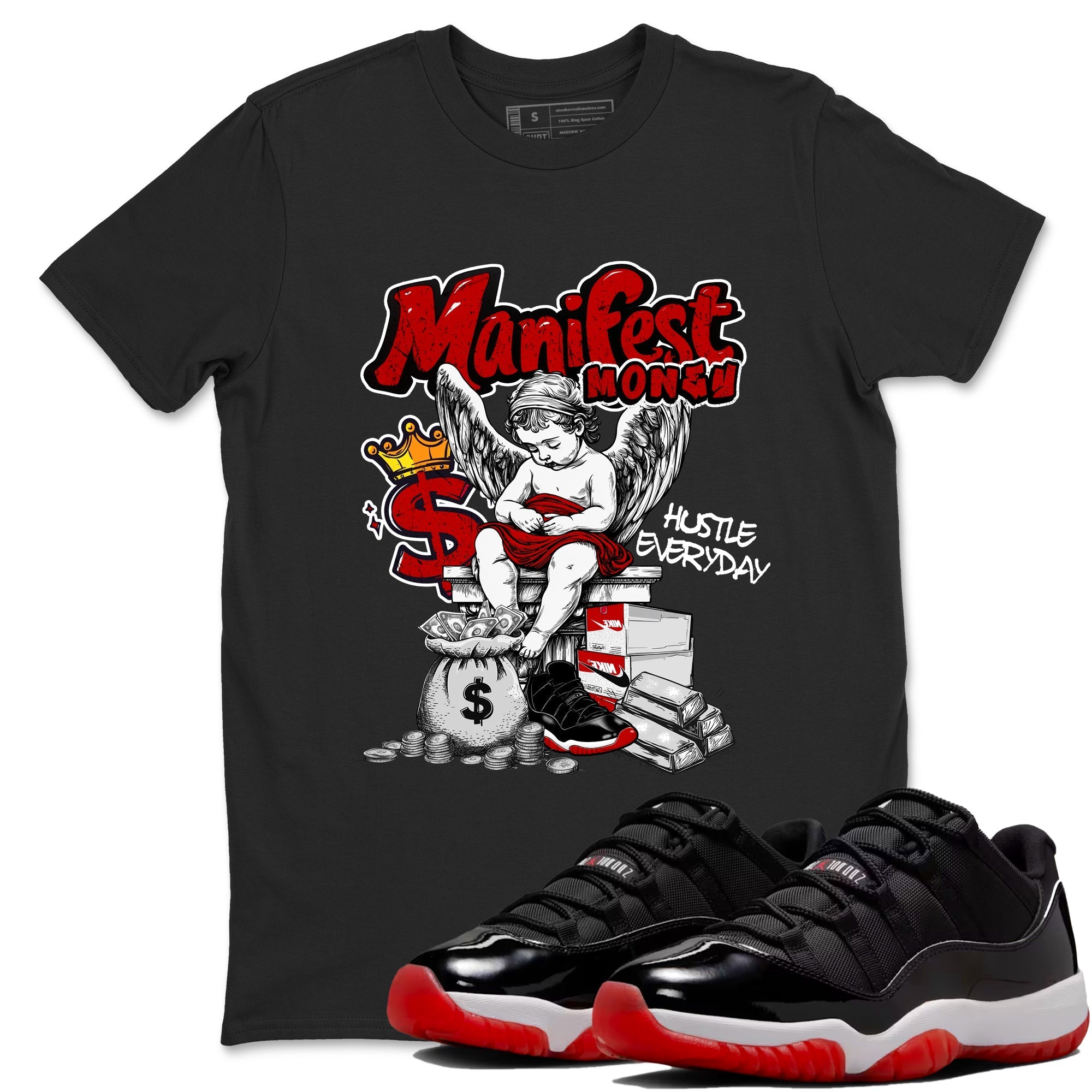 Manifest Money snkmatch Tees - Air Jordan 11 Bred