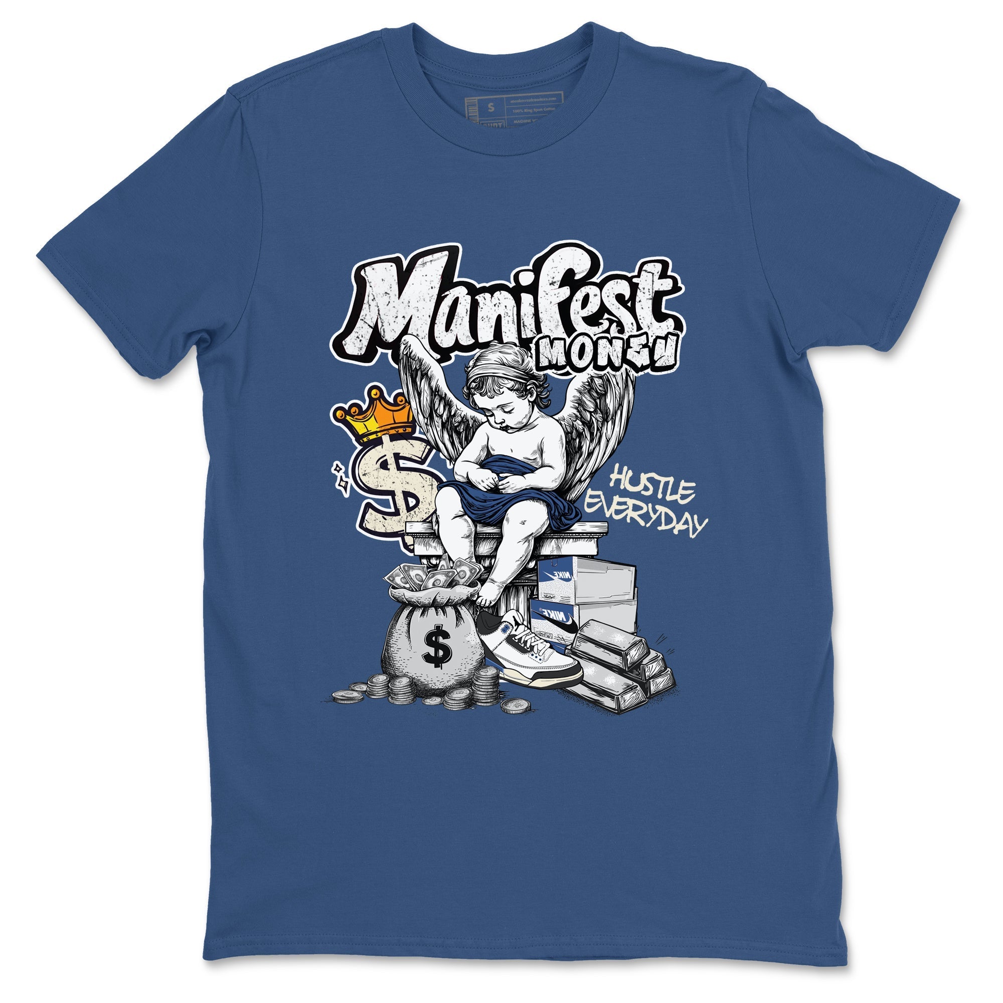 Manifest Money snkmatch Tees - Air Jordan 3 A Ma Maniere x Diffused Blue
