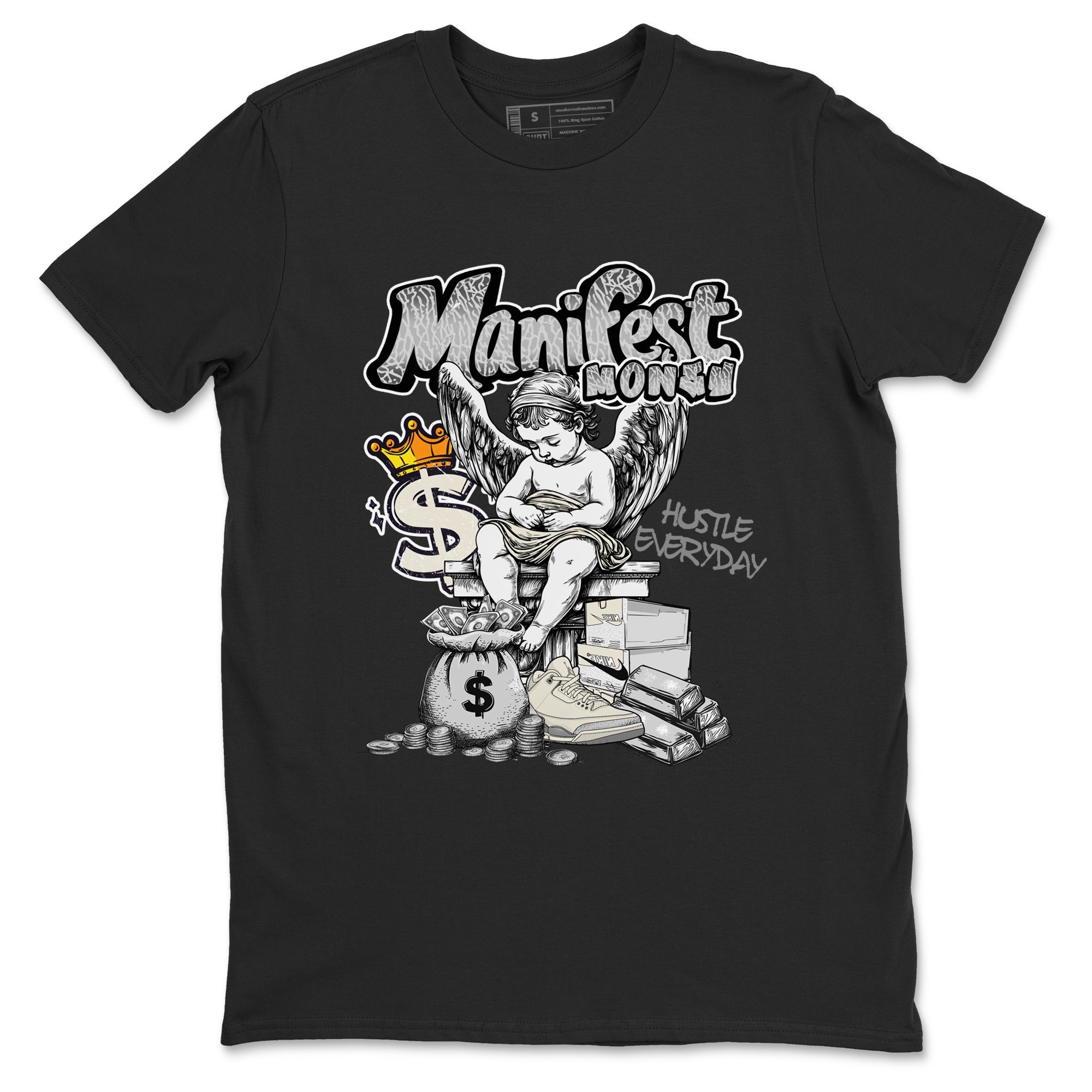 Manifest Money snkmatch Tees - Air Jordan 3 Sail and Cement Grey