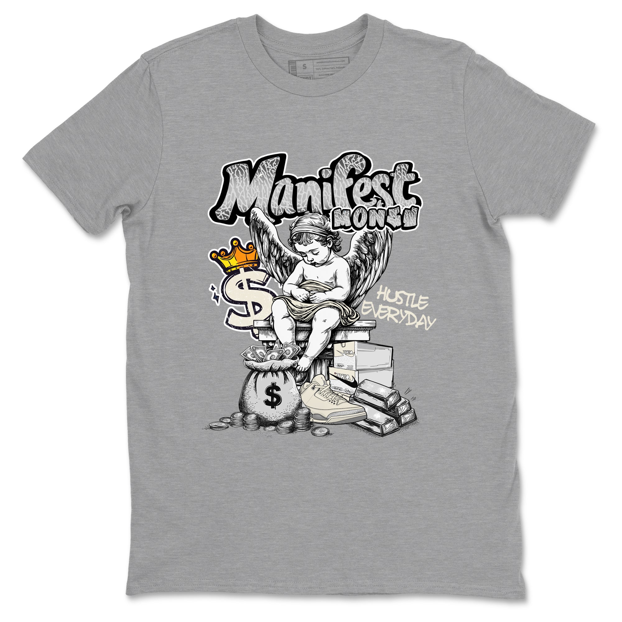 Manifest Money snkmatch Tees - Air Jordan 3 Sail and Cement Grey