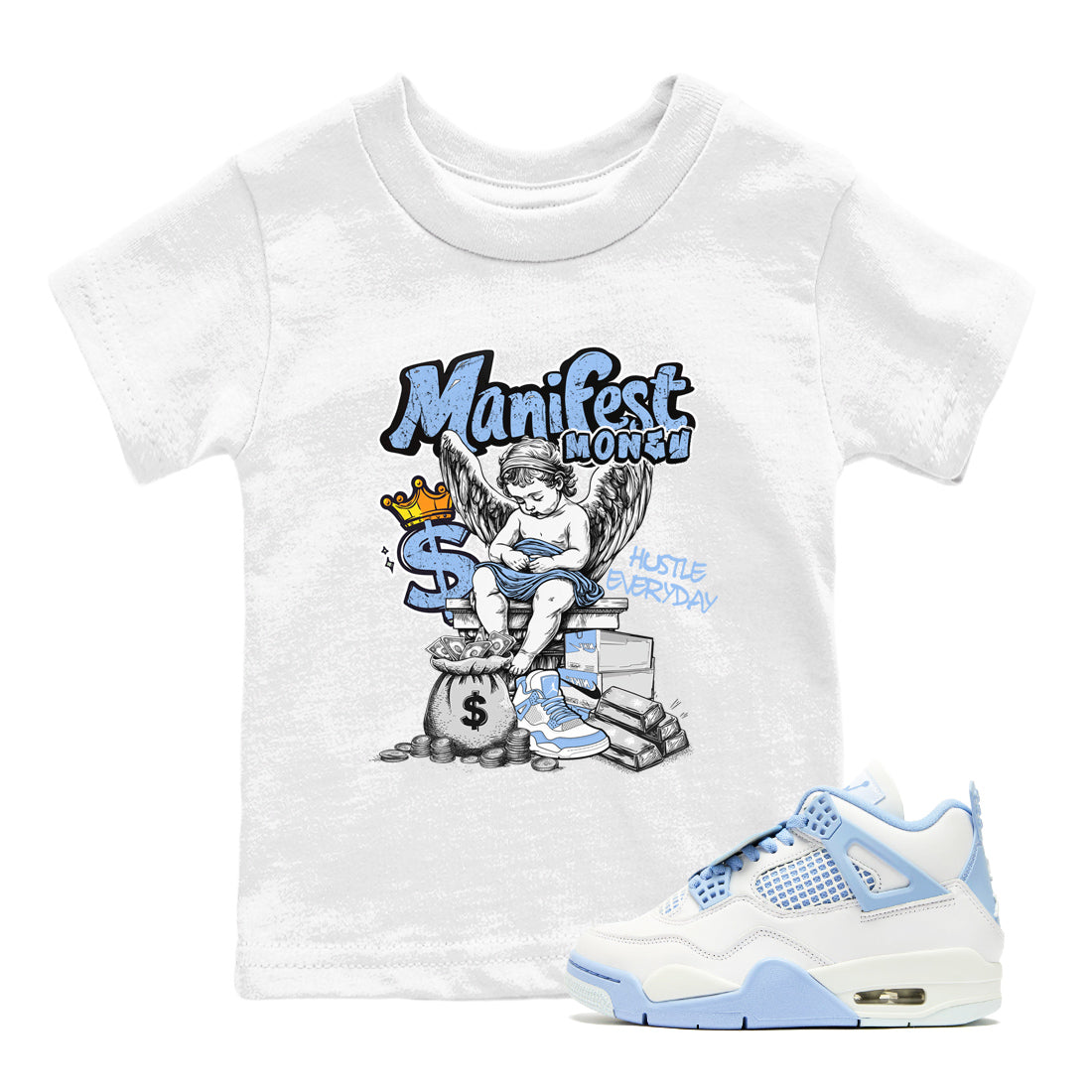 Manifest Money snkmatch Tees Kids - Air Jordan 4 Aluminum