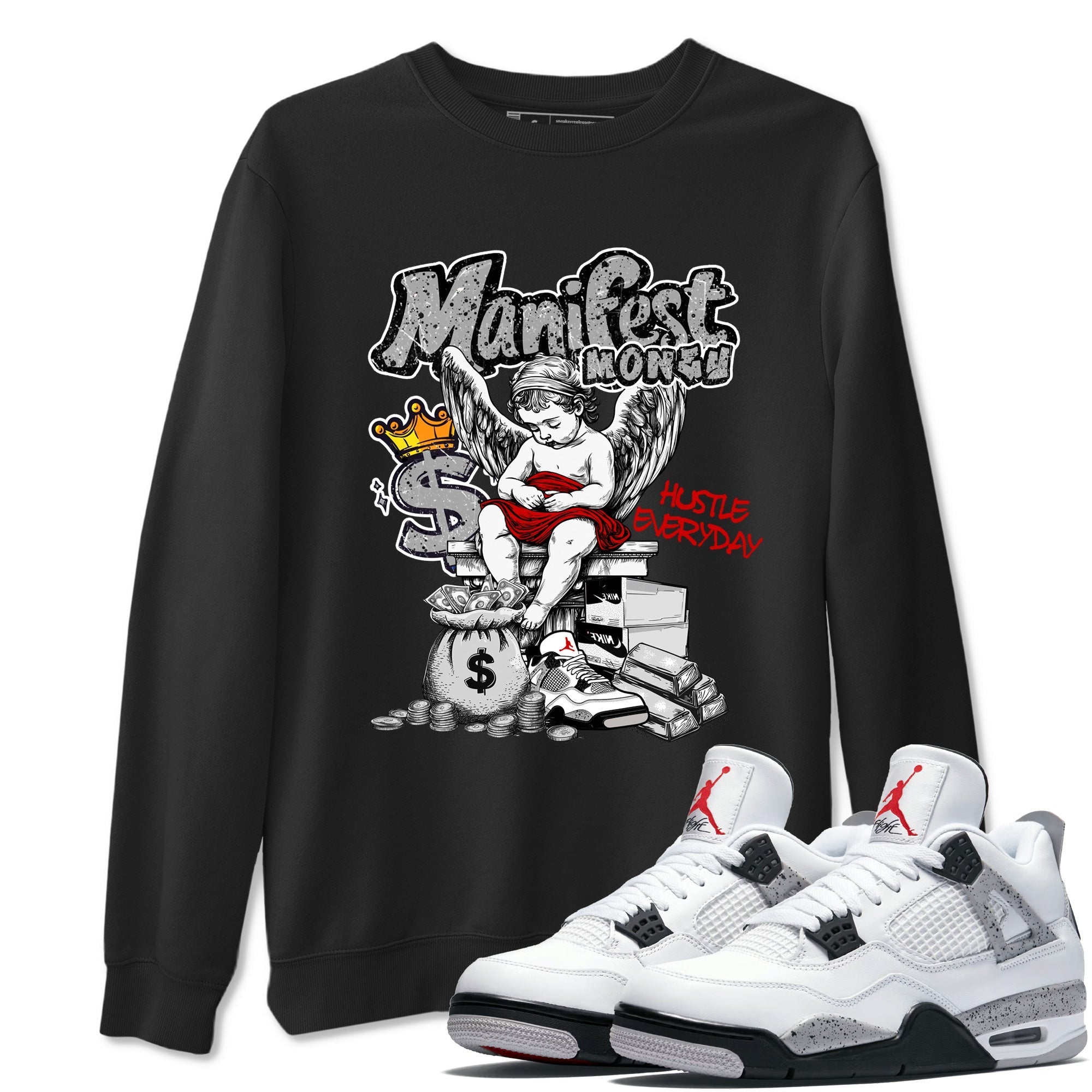 Manifest Money snkmatch Tees - Air Jordan 4 White Cement