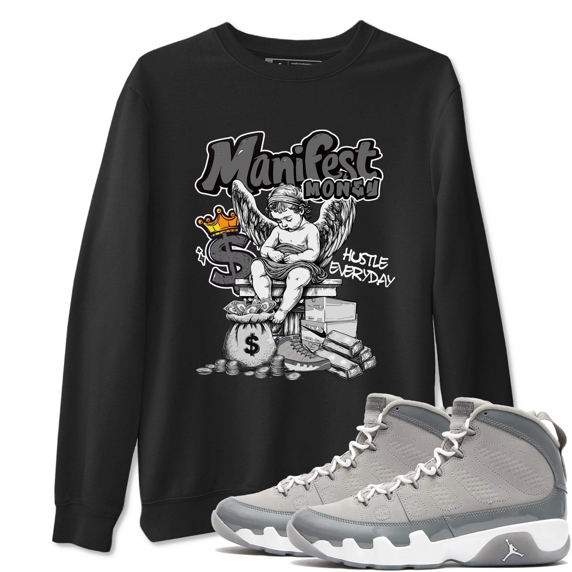 Manifest Money snkmatch Tees - Air Jordan 9 Cool Grey