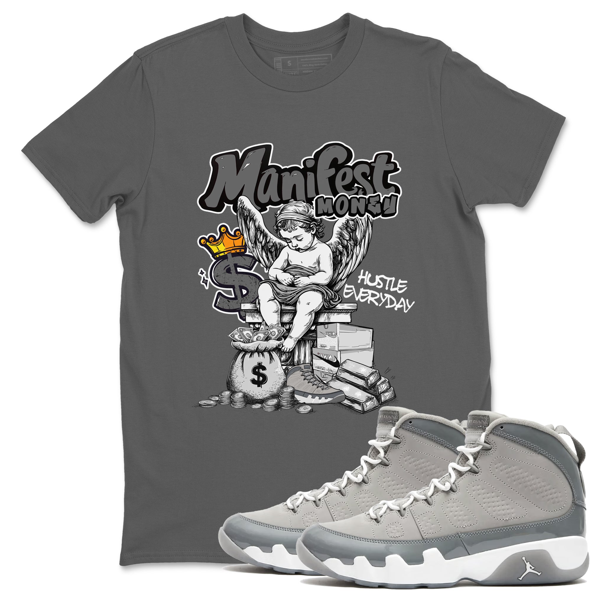 Manifest Money snkmatch Tees - Air Jordan 9 Cool Grey