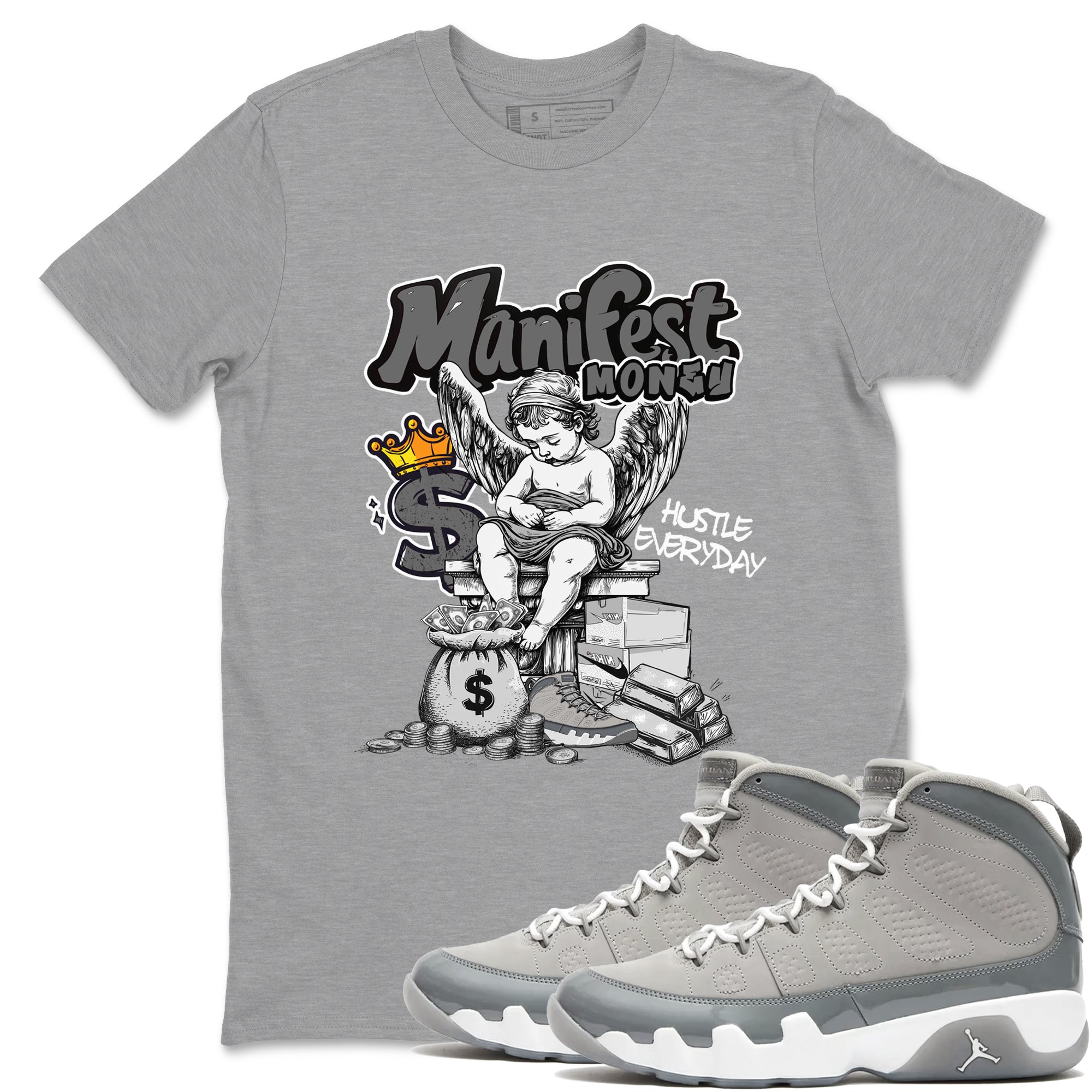 Manifest Money snkmatch Tees - Air Jordan 9 Cool Grey