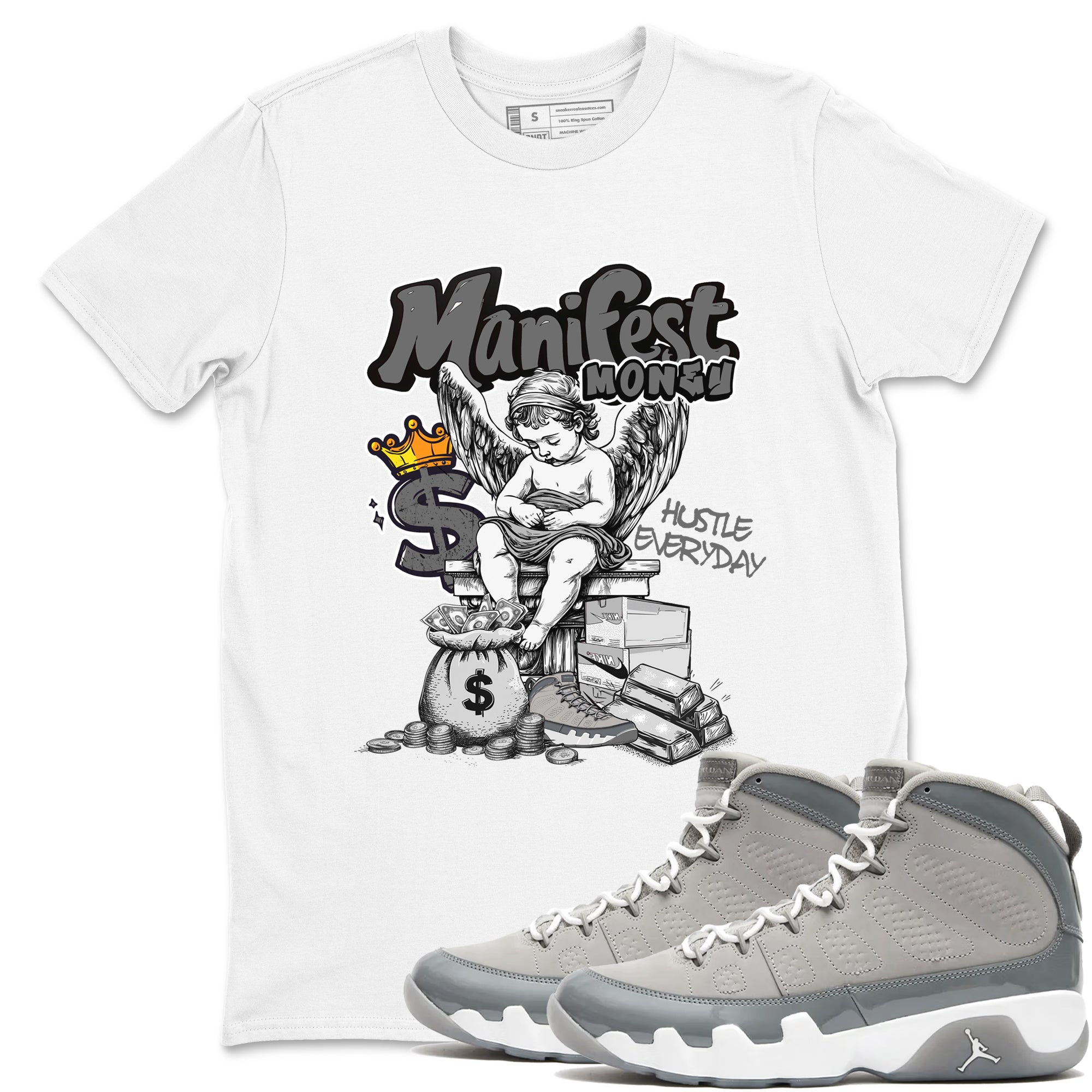 Manifest Money snkmatch Tees - Air Jordan 9 Cool Grey