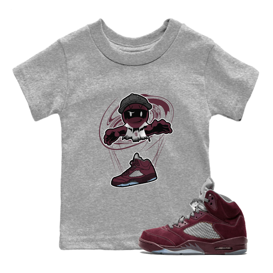 Marionette snkmatch Tee Kids - Air Jordan 5 Burgundy