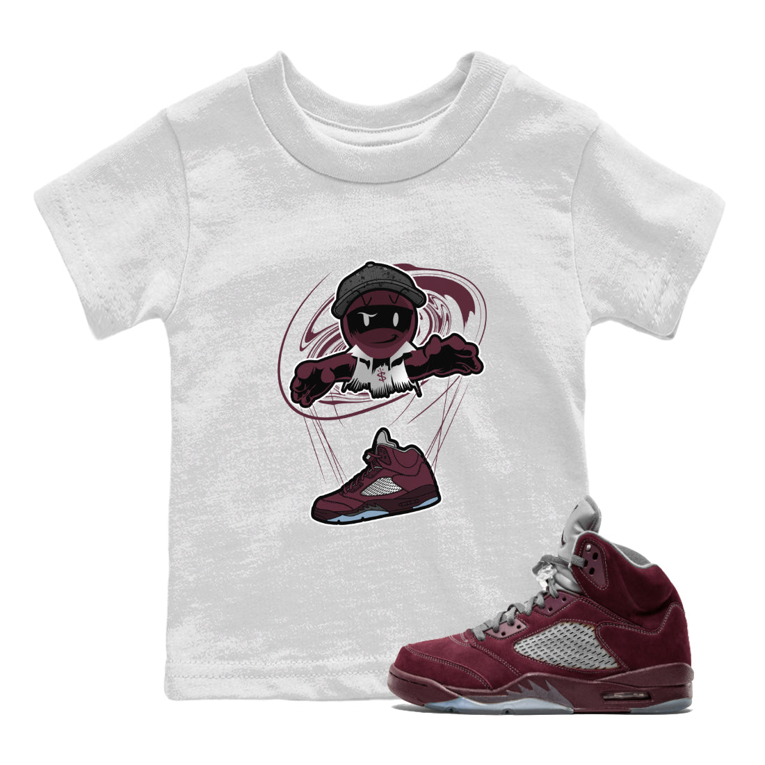 Marionette snkmatch Tee Kids - Air Jordan 5 Burgundy
