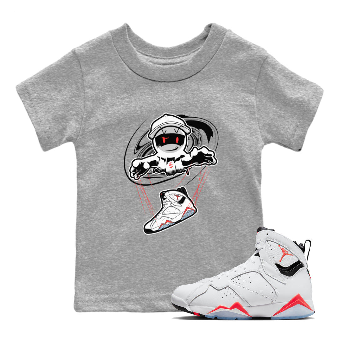 Marionette snkmatch Tee Kids - Air Jordan 7 White Infrared
