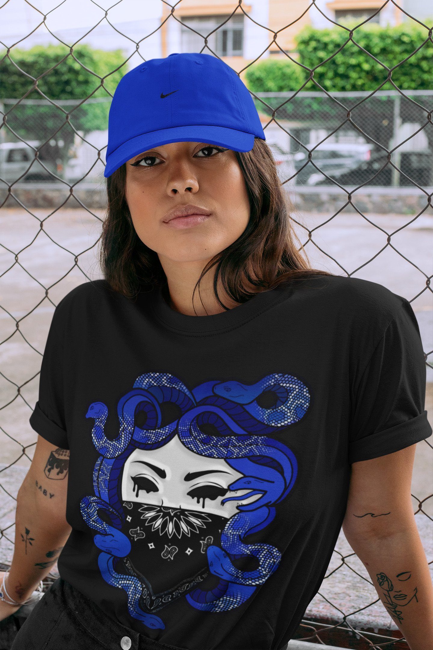 Medusa Unisex Tops - Air Jordan 1 Royal Black