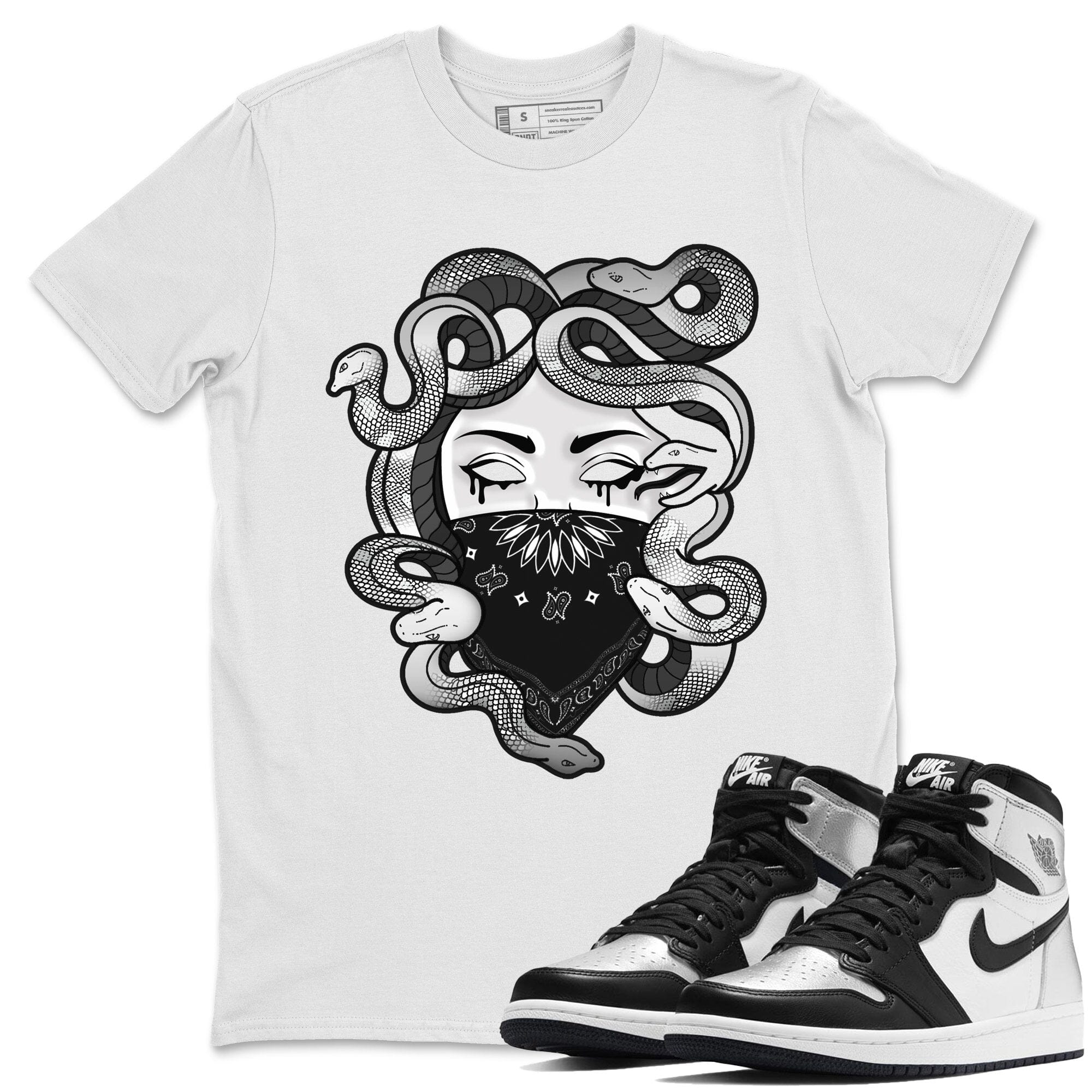 Medusa Unisex Tops - Air Jordan 1 Silver Toe
