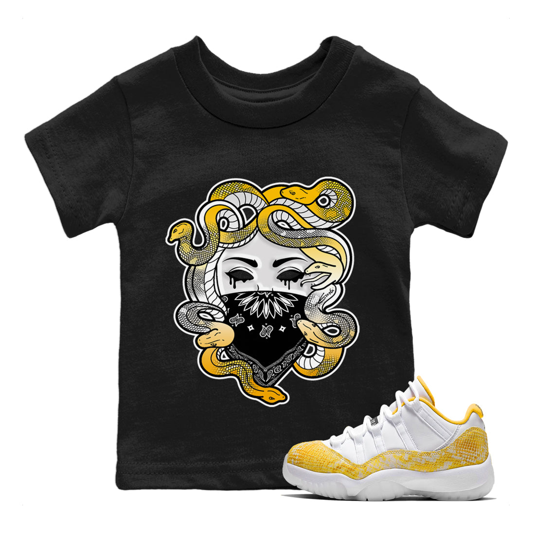 Medusa Kids Tops - Air Jordan 11 Yellow Python